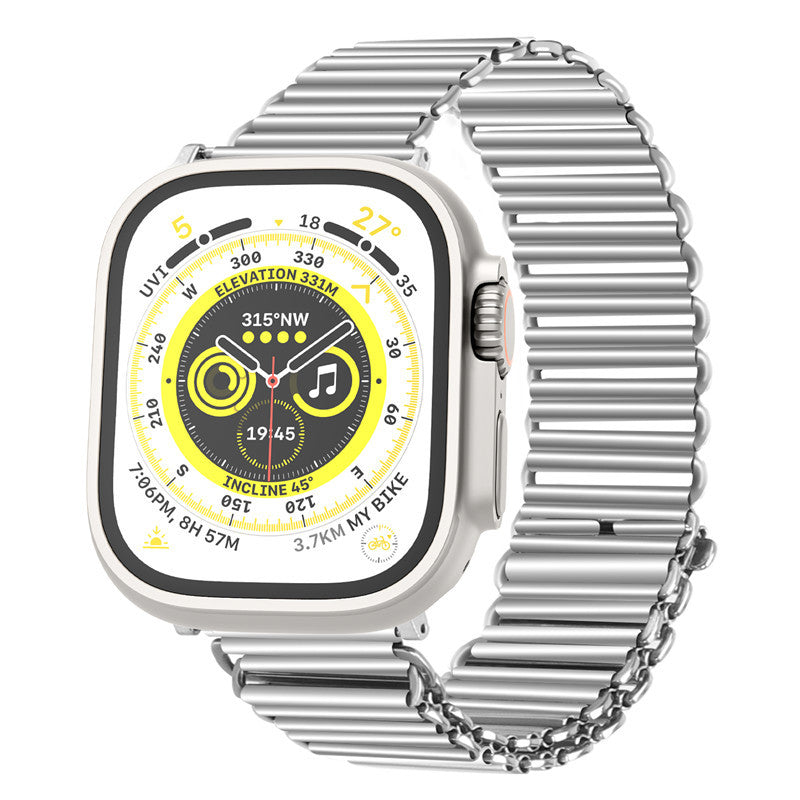For Apple Watch Series 9 8 7 41mm 6 5 4 SE SE (2022) SE (2023) 40mm 3 2 1 38mm Hollow Chain Watchband Stainless Steel Strap