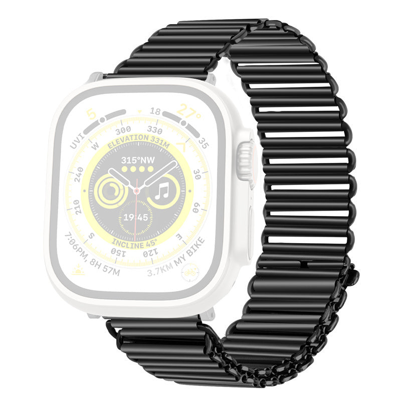 For Apple Watch Series 9 8 7 41mm 6 5 4 SE SE (2022) SE (2023) 40mm 3 2 1 38mm Hollow Chain Watchband Stainless Steel Strap