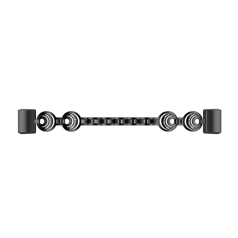For Fitbit Charge 2 Metal Watch Strap Moon Design Rhinestones Decor Replacement Wrist Band