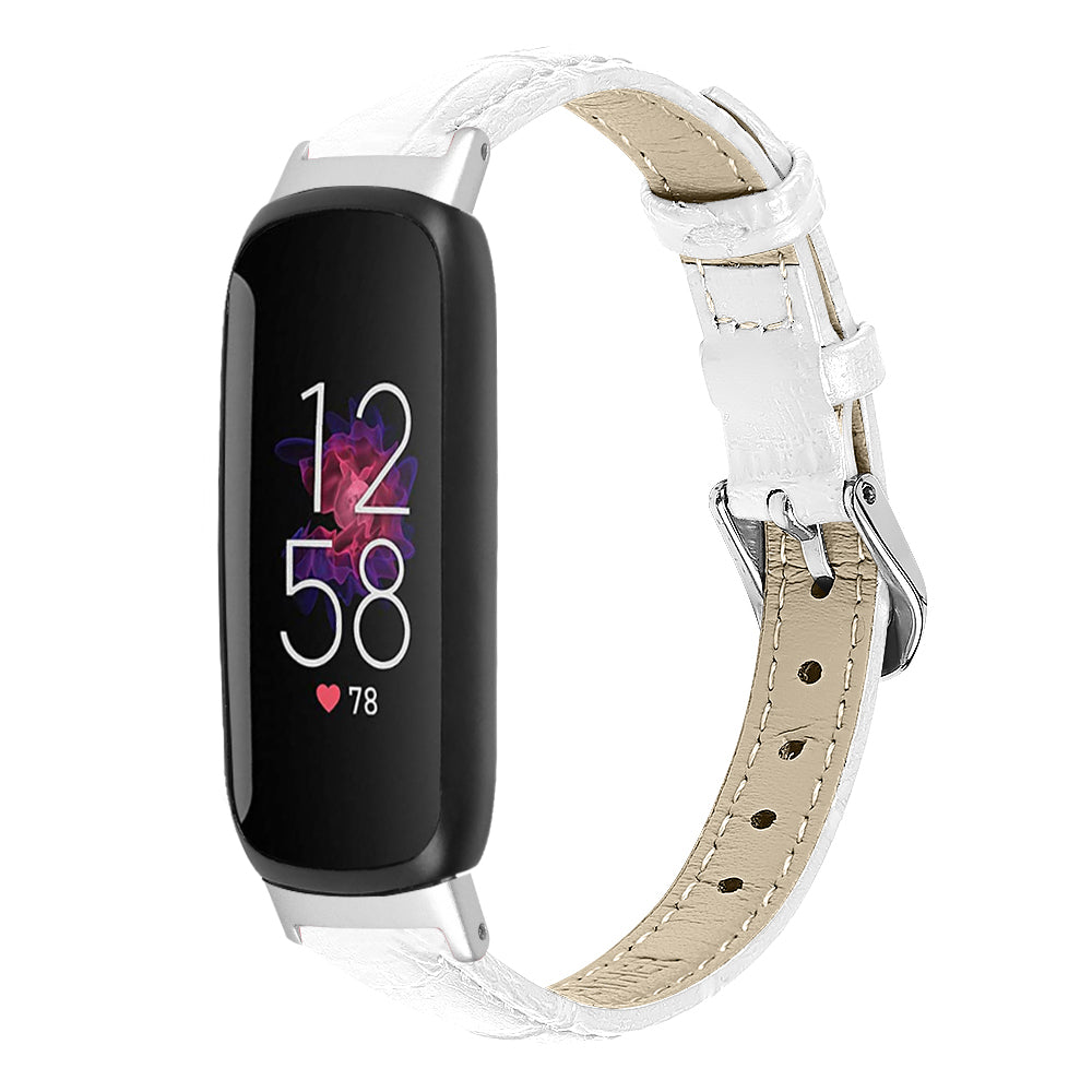 For Fitbit Inspire 3 Replacement Strap Bamboo Grain PU Leather Adjustable Watch Band