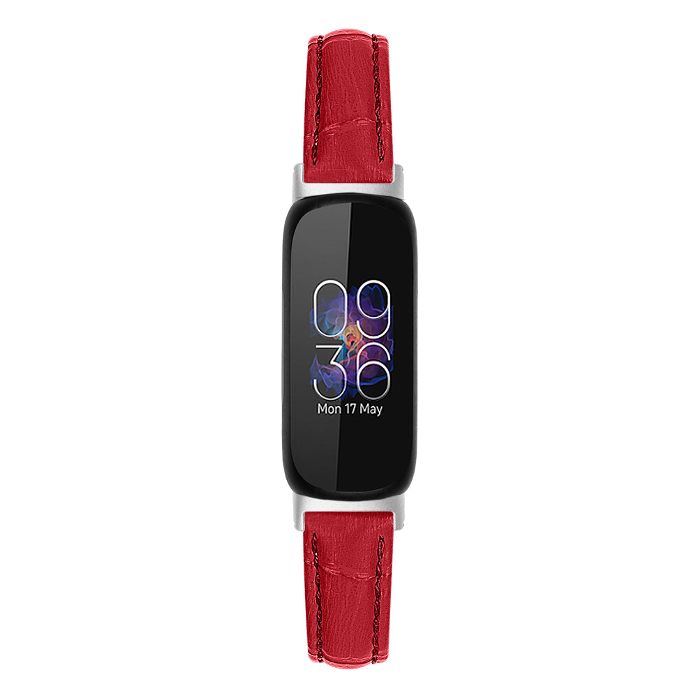 For Fitbit Inspire 3 Replacement Strap Bamboo Grain PU Leather Adjustable Watch Band