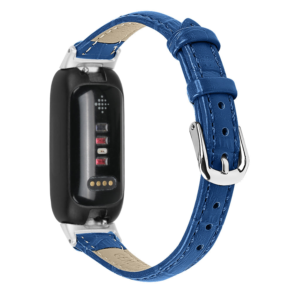 For Fitbit Inspire 3 Replacement Strap Bamboo Grain PU Leather Adjustable Watch Band