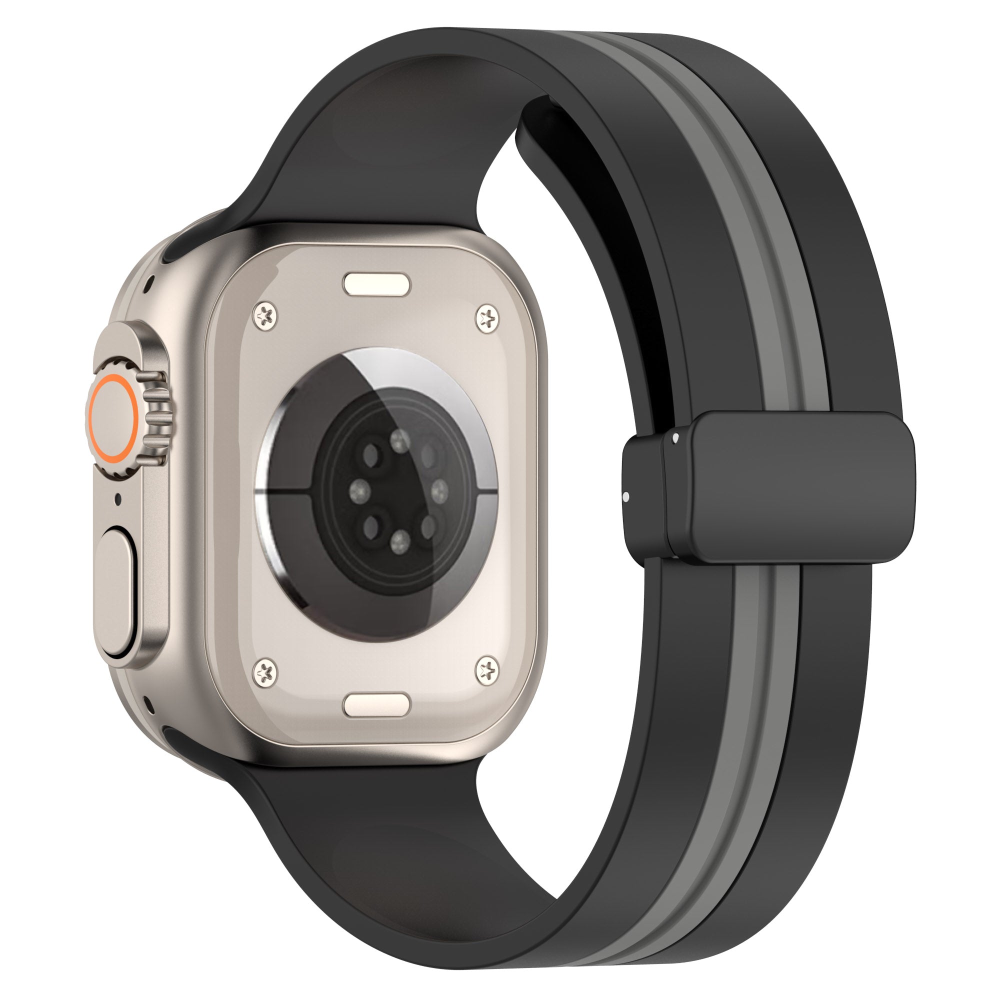 For Apple Watch Series 9 8 7 41mm 6 5 4 SE SE (2022) SE (2023) 40mm 3 2 1 38mm Bi-color Silicone Strap Magnetic Buckle Wrist Band