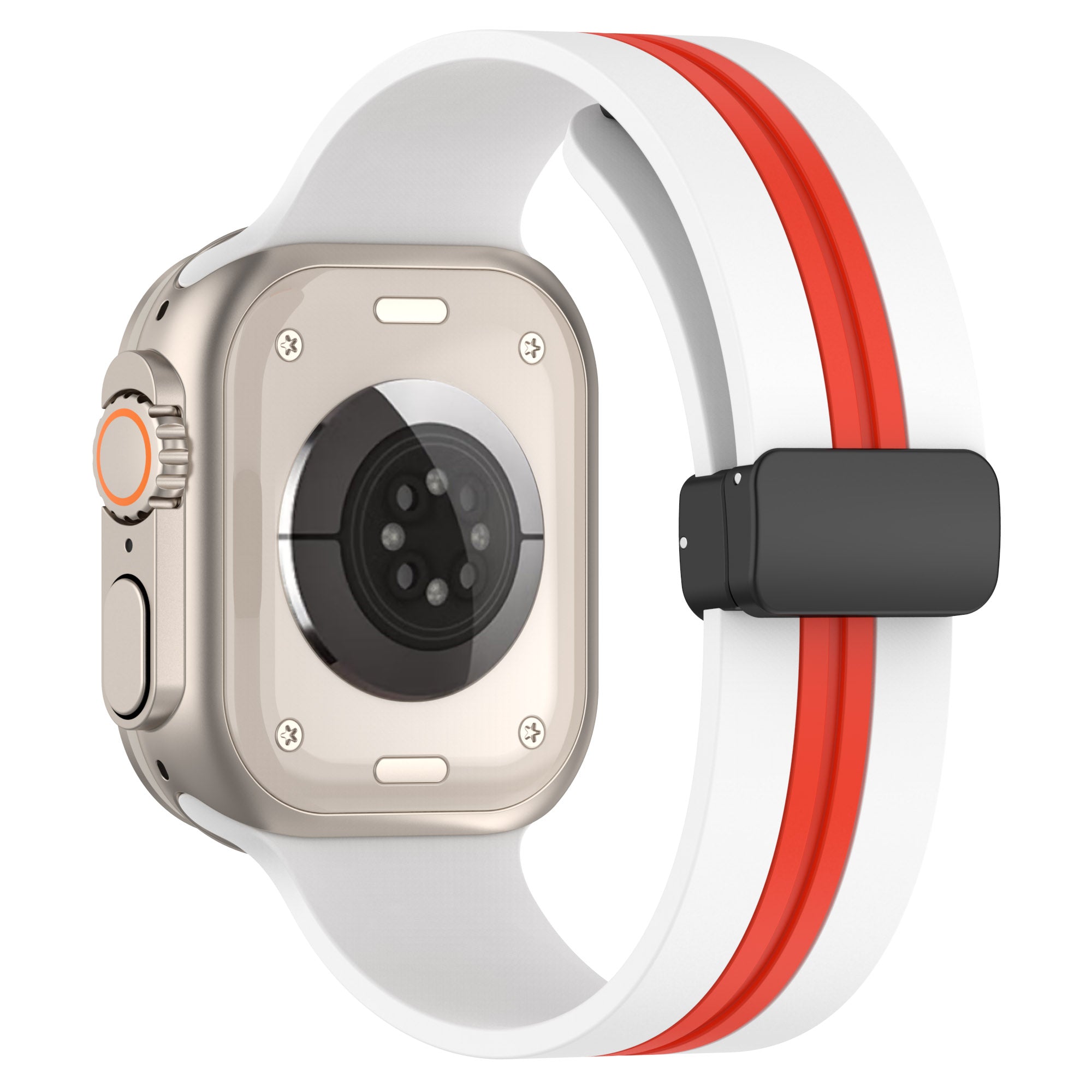 For Apple Watch Series 9 8 7 41mm 6 5 4 SE SE (2022) SE (2023) 40mm 3 2 1 38mm Bi-color Silicone Strap Magnetic Buckle Wrist Band