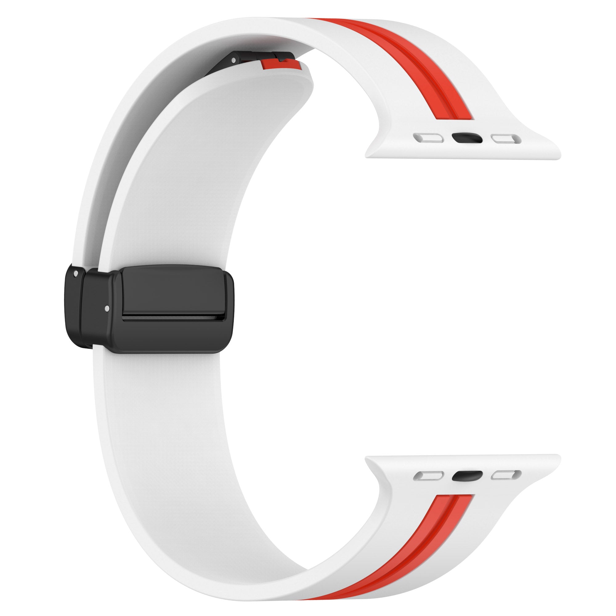 For Apple Watch Series 9 8 7 41mm 6 5 4 SE SE (2022) SE (2023) 40mm 3 2 1 38mm Bi-color Silicone Strap Magnetic Buckle Wrist Band