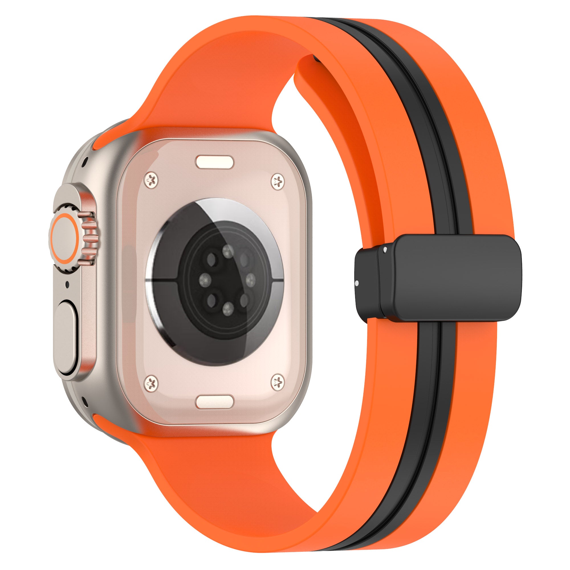 For Apple Watch Series 9 8 7 41mm 6 5 4 SE SE (2022) SE (2023) 40mm 3 2 1 38mm Bi-color Silicone Strap Magnetic Buckle Wrist Band