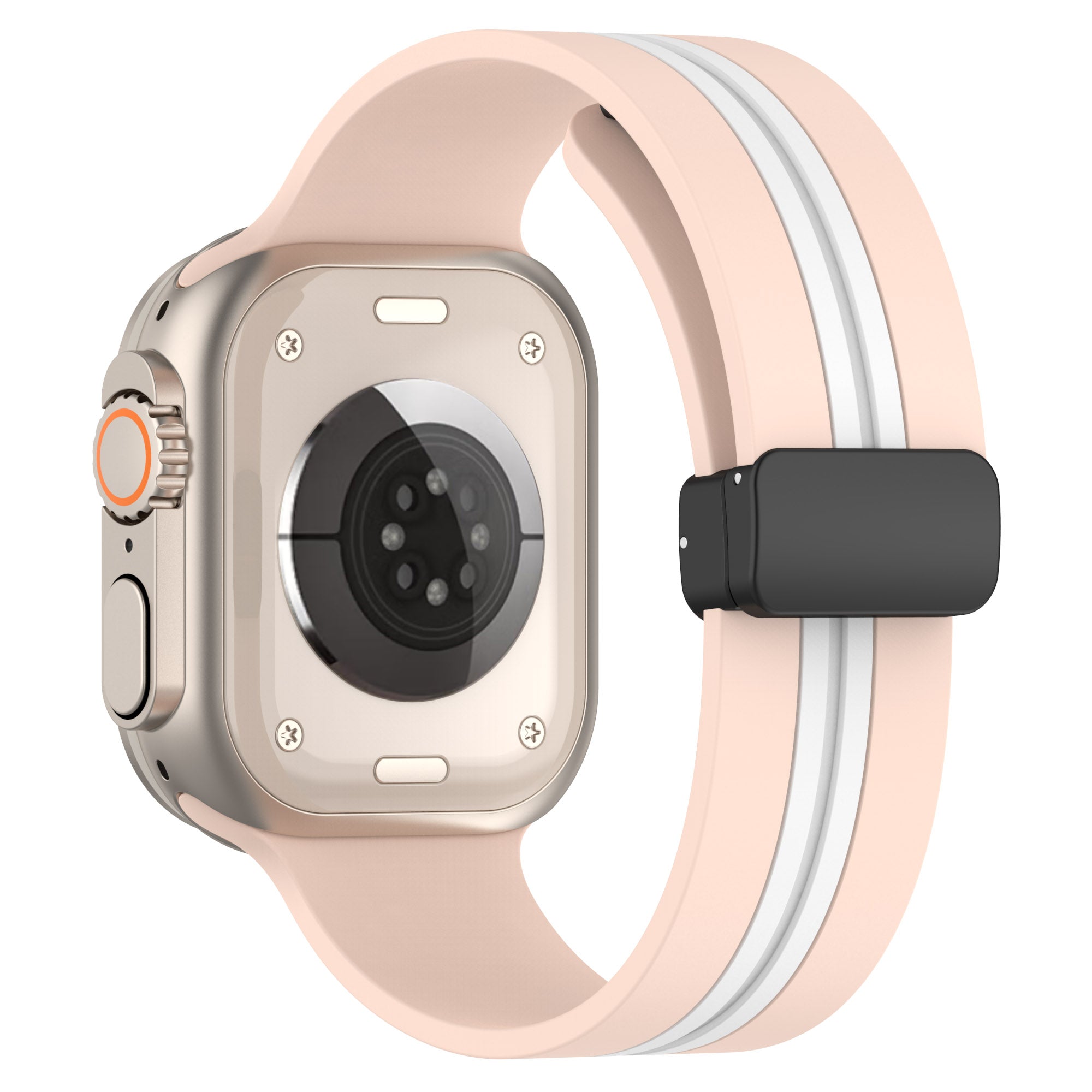 For Apple Watch Series 9 8 7 41mm 6 5 4 SE SE (2022) SE (2023) 40mm 3 2 1 38mm Bi-color Silicone Strap Magnetic Buckle Wrist Band