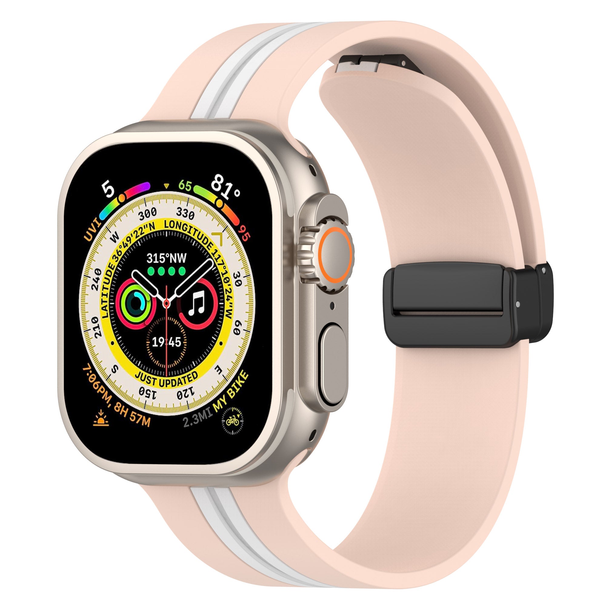 For Apple Watch Series 9 8 7 41mm 6 5 4 SE SE (2022) SE (2023) 40mm 3 2 1 38mm Bi-color Silicone Strap Magnetic Buckle Wrist Band