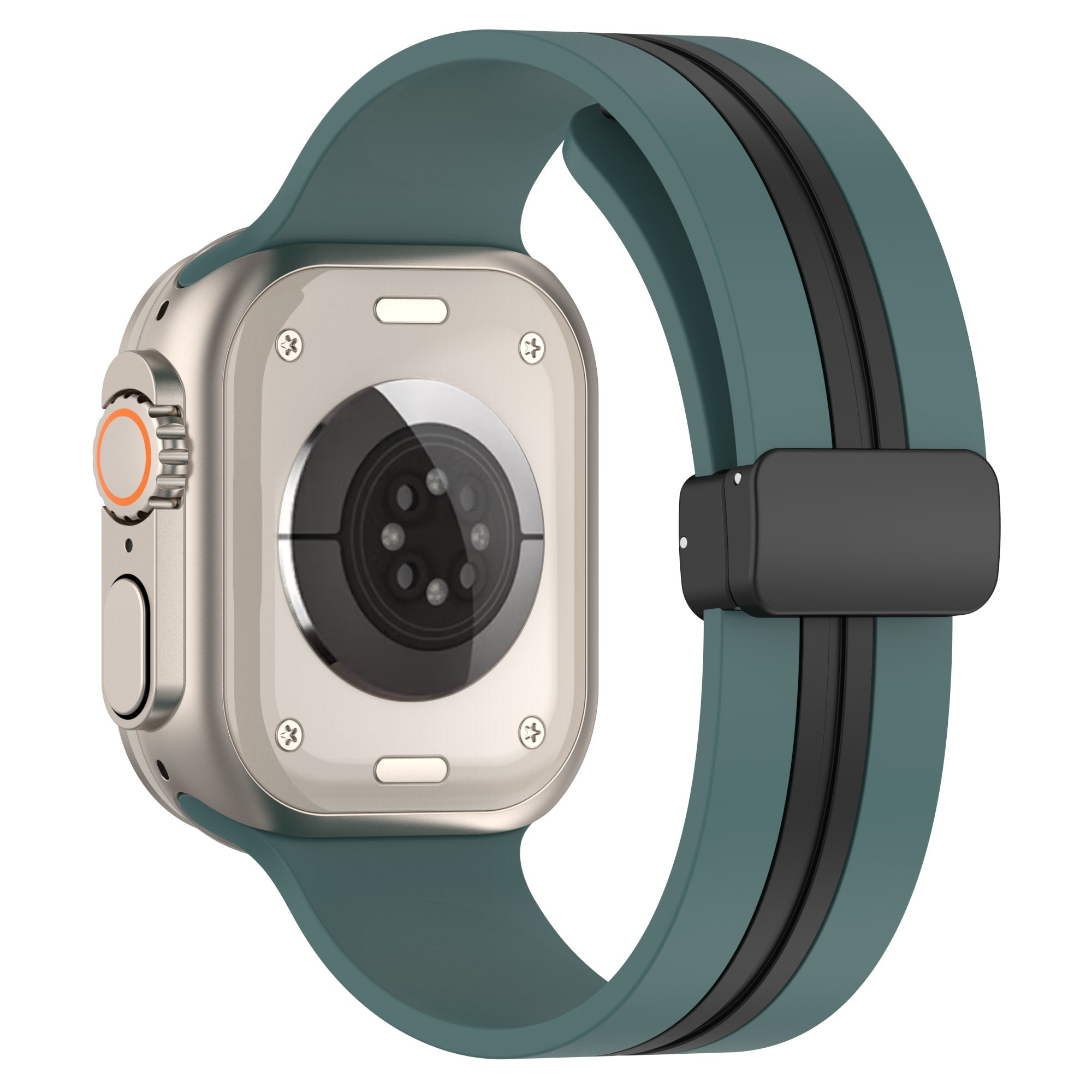 For Apple Watch Series 9 8 7 41mm 6 5 4 SE SE (2022) SE (2023) 40mm 3 2 1 38mm Bi-color Silicone Strap Magnetic Buckle Wrist Band