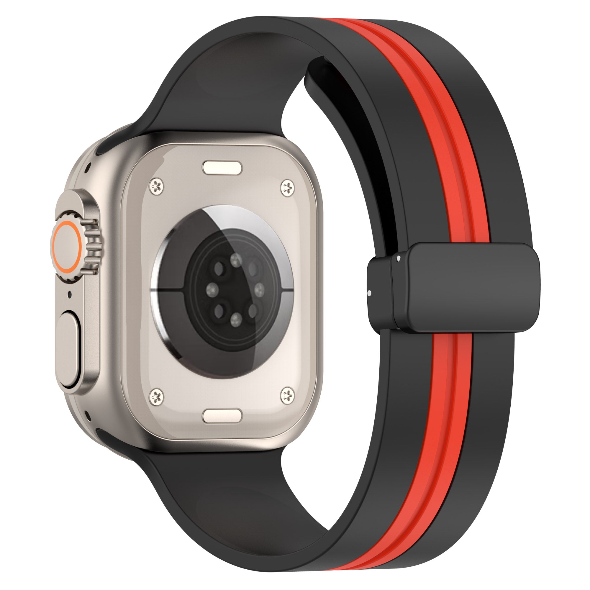 For Apple Watch Series 9 8 7 41mm 6 5 4 SE SE (2022) SE (2023) 40mm 3 2 1 38mm Bi-color Silicone Strap Magnetic Buckle Wrist Band