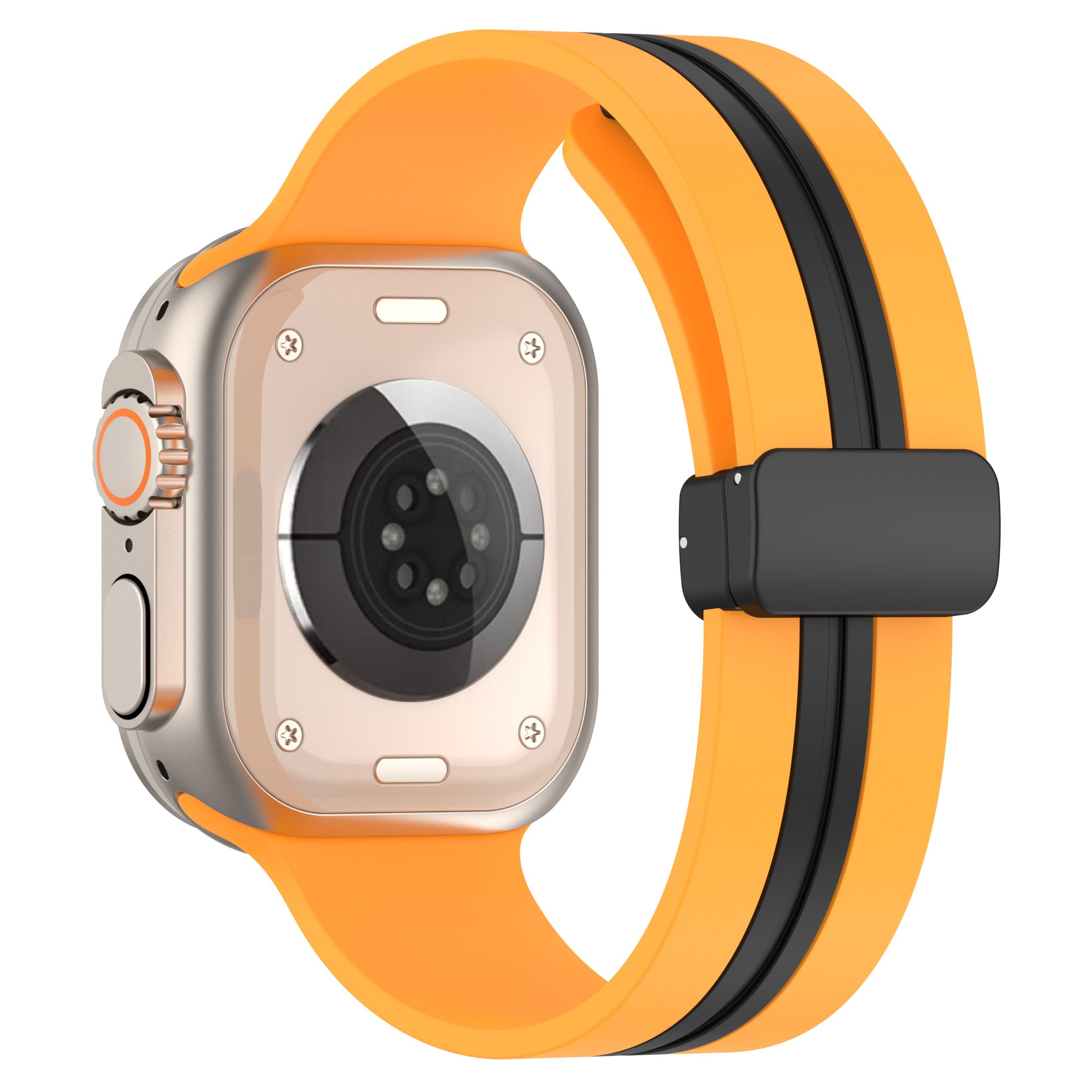 For Apple Watch Series 9 8 7 41mm 6 5 4 SE SE (2022) SE (2023) 40mm 3 2 1 38mm Bi-color Silicone Strap Magnetic Buckle Wrist Band