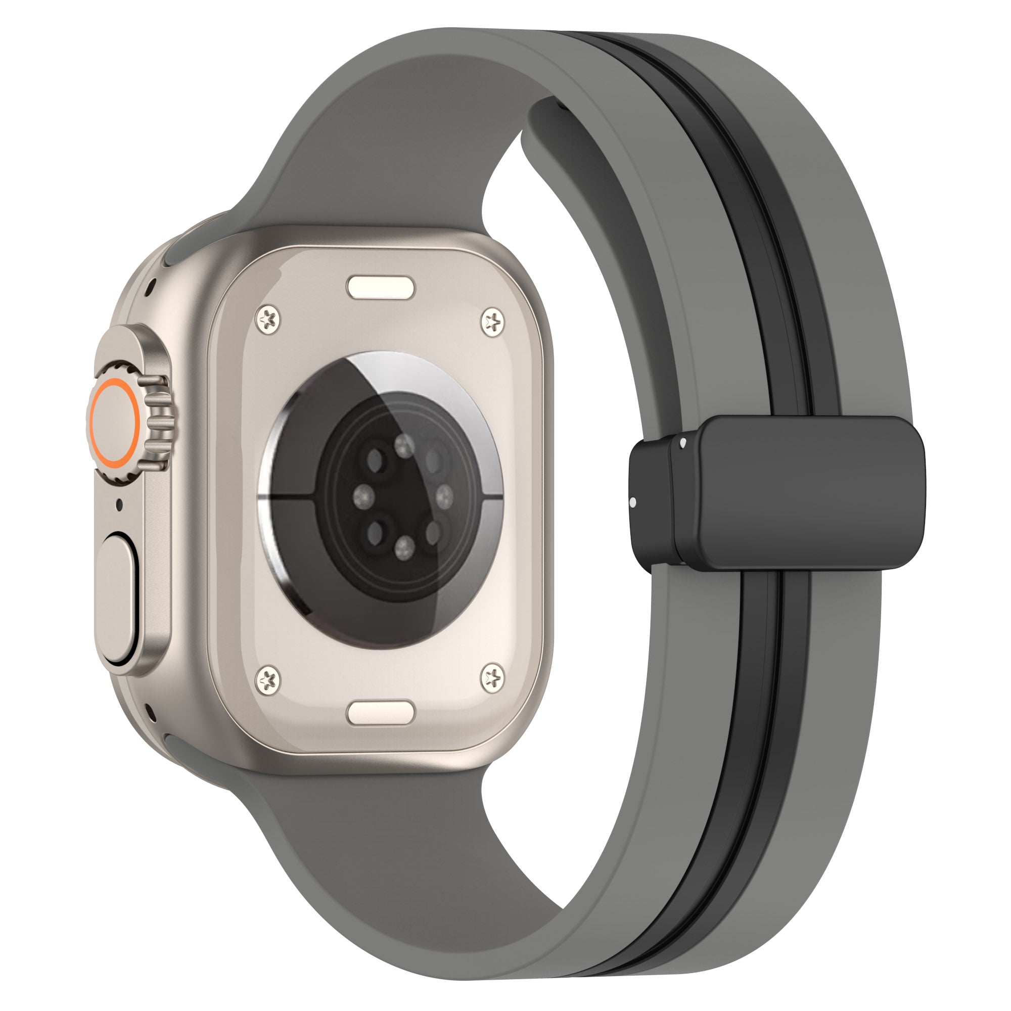 For Apple Watch Series 9 8 7 41mm 6 5 4 SE SE (2022) SE (2023) 40mm 3 2 1 38mm Bi-color Silicone Strap Magnetic Buckle Wrist Band