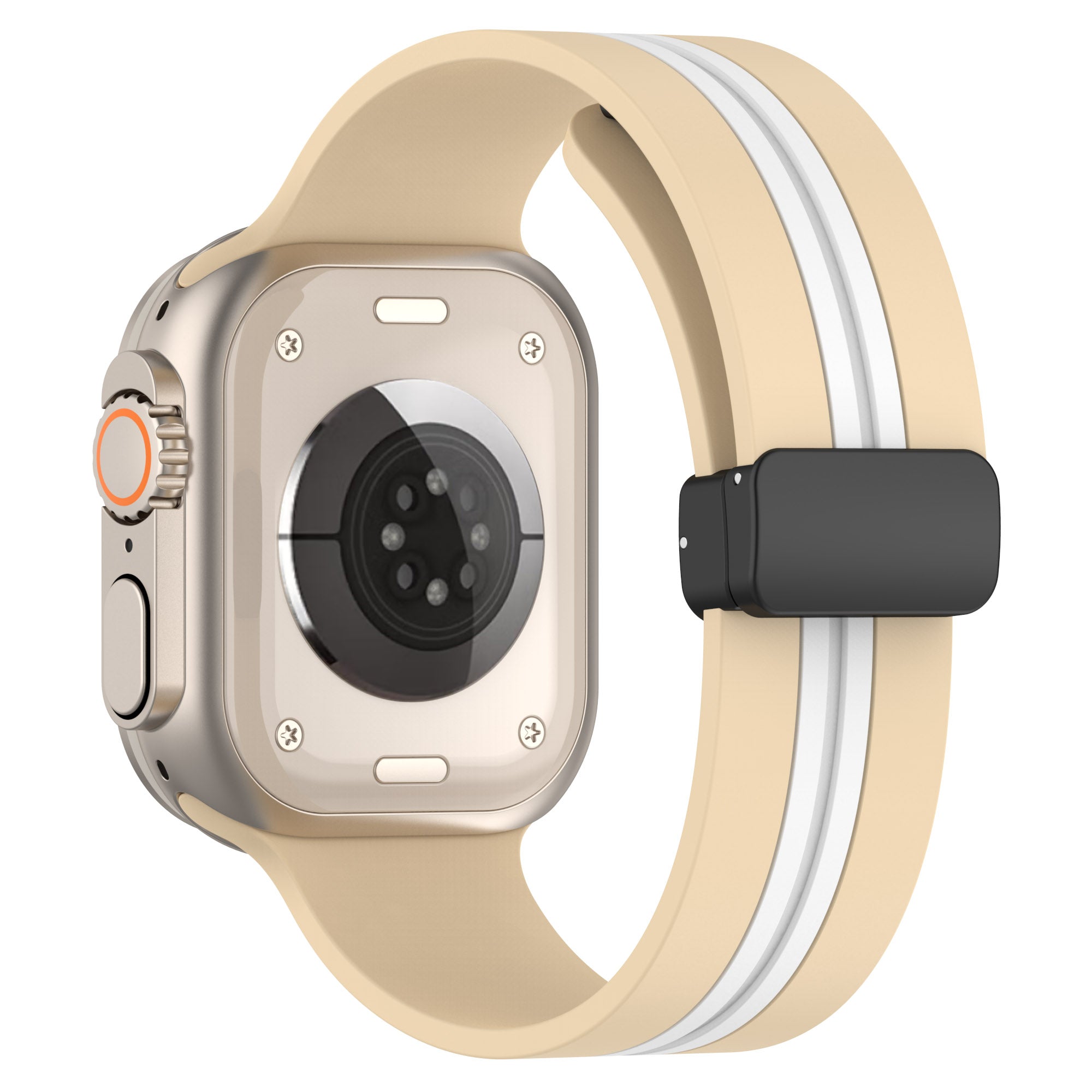 For Apple Watch Series 9 8 7 41mm 6 5 4 SE SE (2022) SE (2023) 40mm 3 2 1 38mm Bi-color Silicone Strap Magnetic Buckle Wrist Band