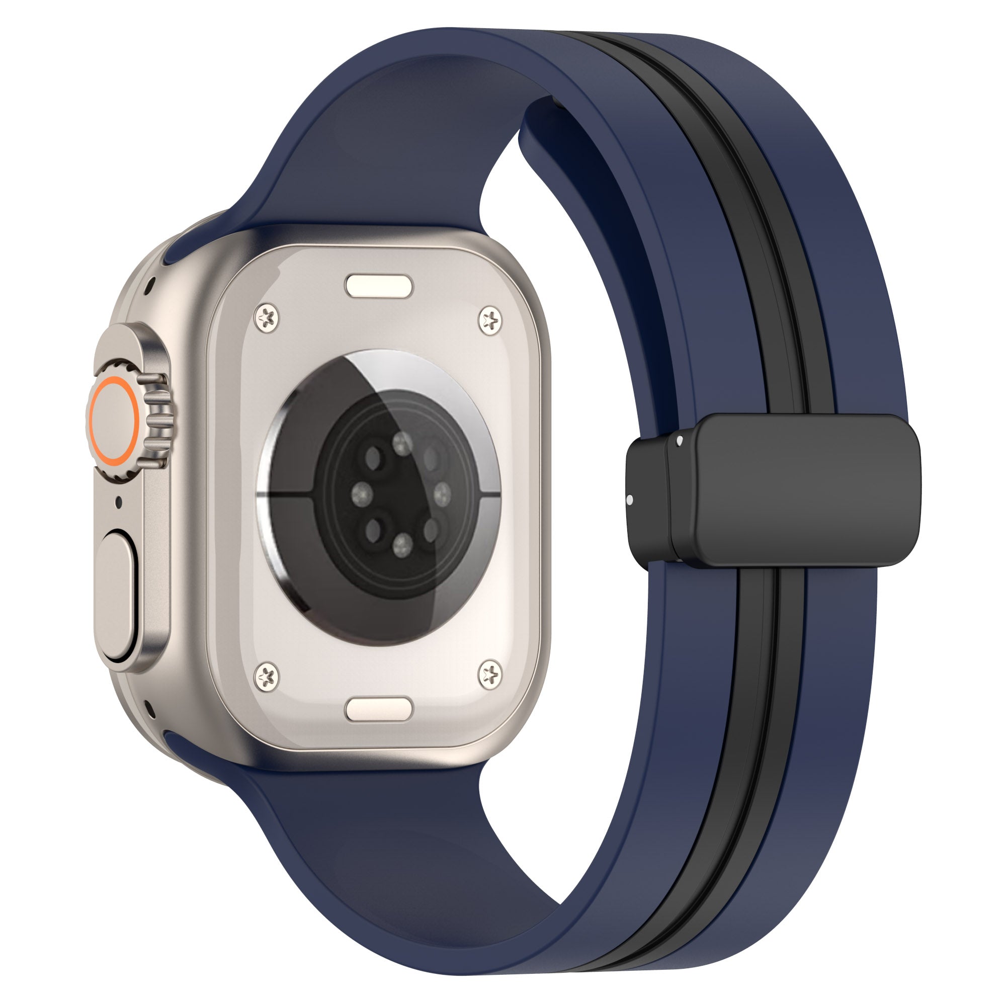 For Apple Watch Series 9 8 7 41mm 6 5 4 SE SE (2022) SE (2023) 40mm 3 2 1 38mm Bi-color Silicone Strap Magnetic Buckle Wrist Band