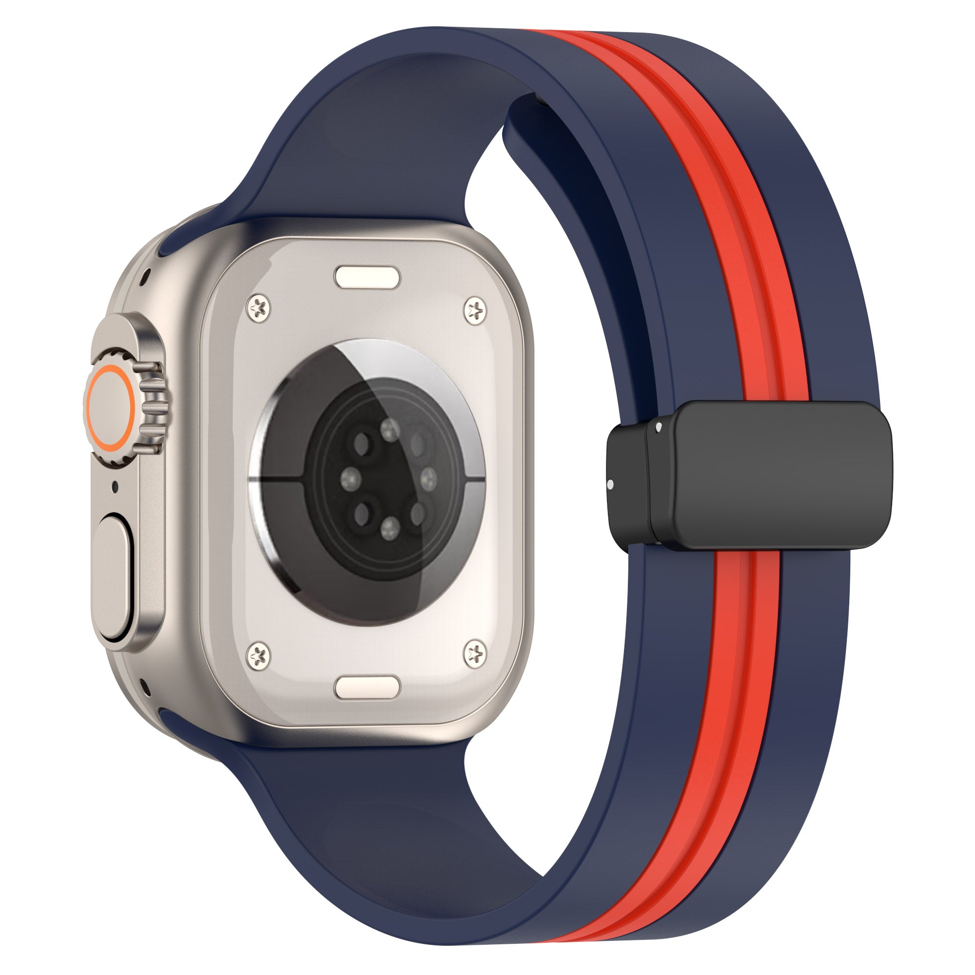 For Apple Watch Series 9 8 7 41mm 6 5 4 SE SE (2022) SE (2023) 40mm 3 2 1 38mm Bi-color Silicone Strap Magnetic Buckle Wrist Band