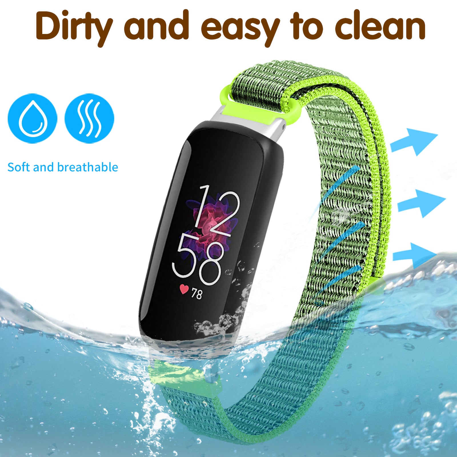 For Fitbit Inspire 3 Soft Nylon Sport Loop Bands Braided Replacement Watch Strap