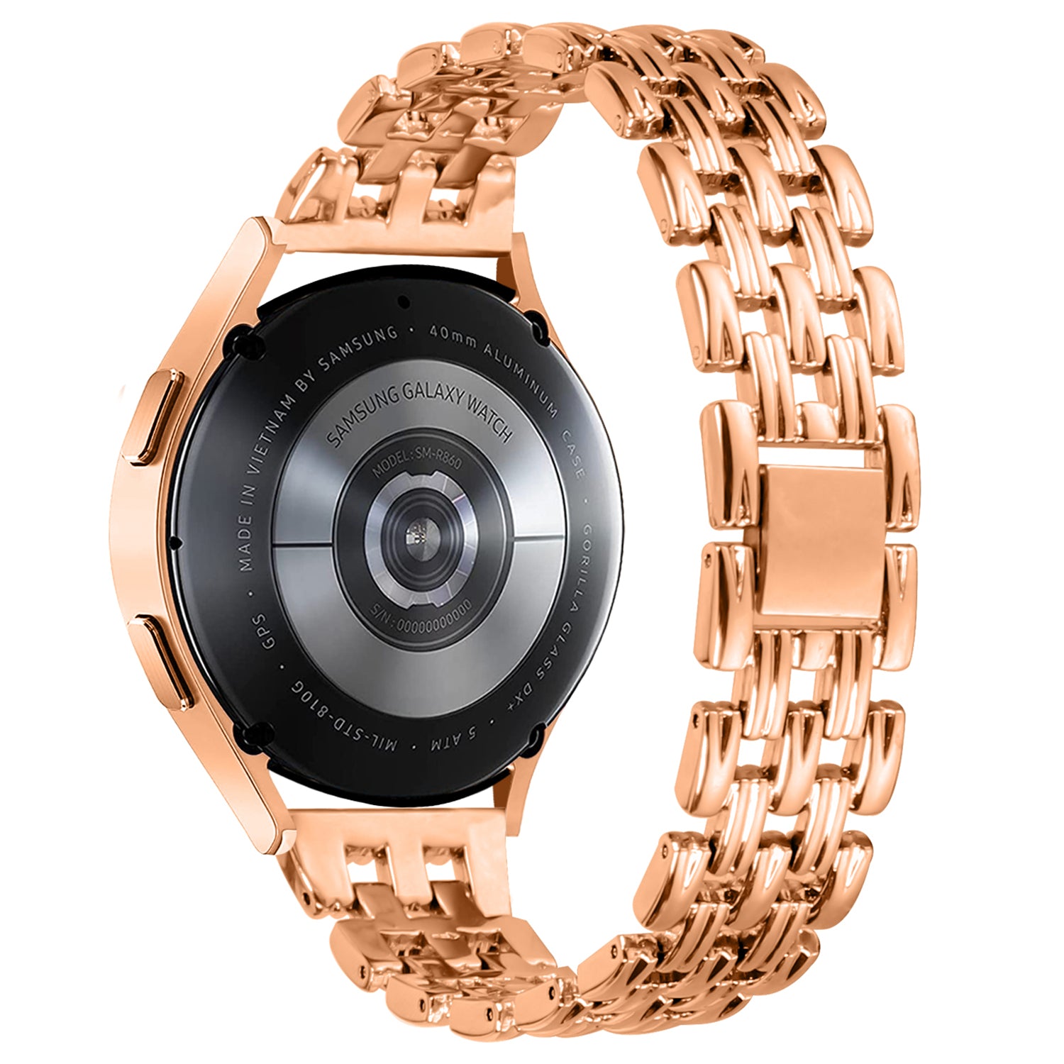 Stainless Steel Watch Band for Samsung Galaxy Watch4 Active 40mm 44mm Watch4 Classic 42mm 46mm 20mm Hollow 5 Beads Metal Strap