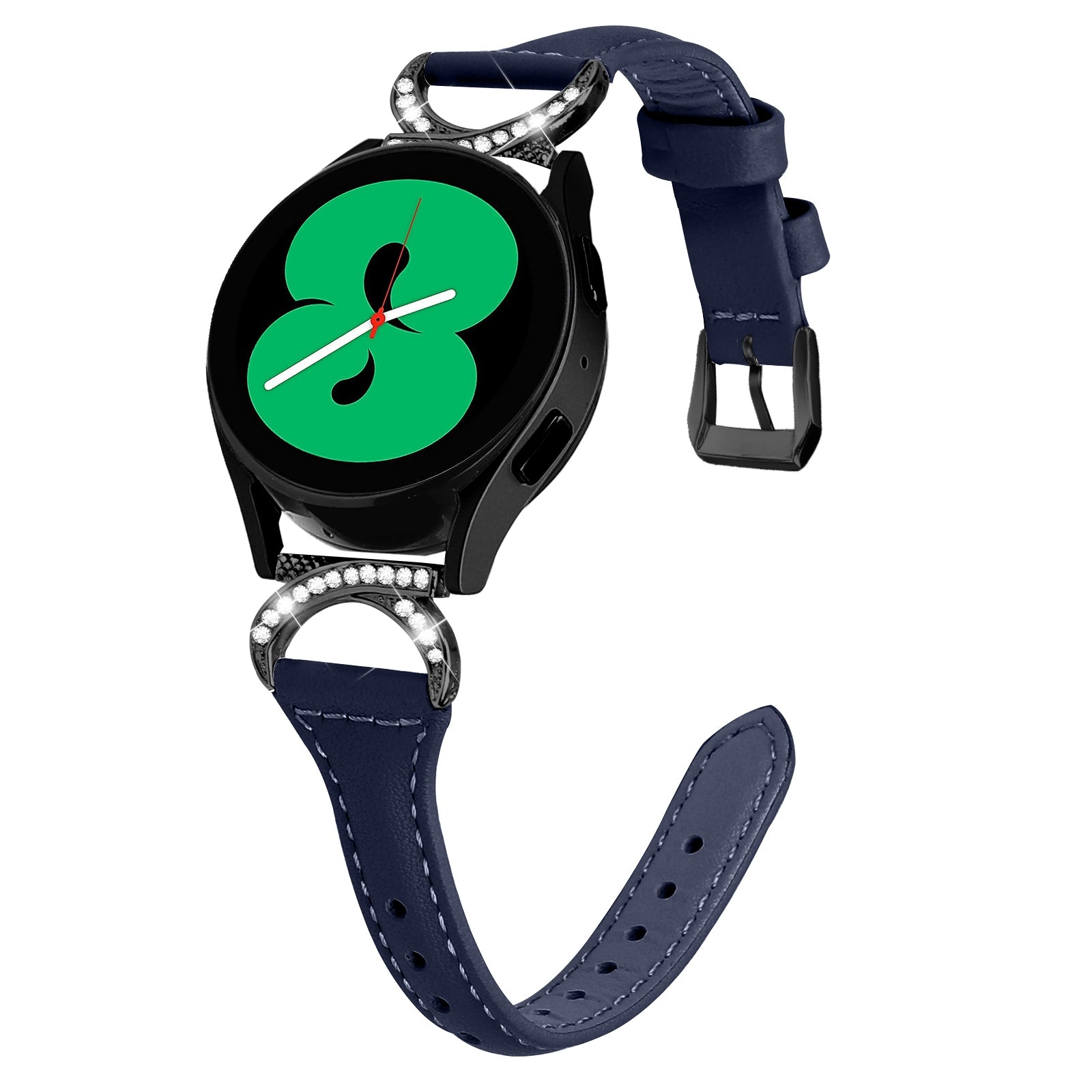 For Samsung Galaxy Watch 3 41mm Watch6 40mm 44mm Watch6 Classic 43mm 47mm Watch 5 40mm 44mm Watch4 40mm 44mm Watch Strap 20mm Leather Wristband with Black Buckle