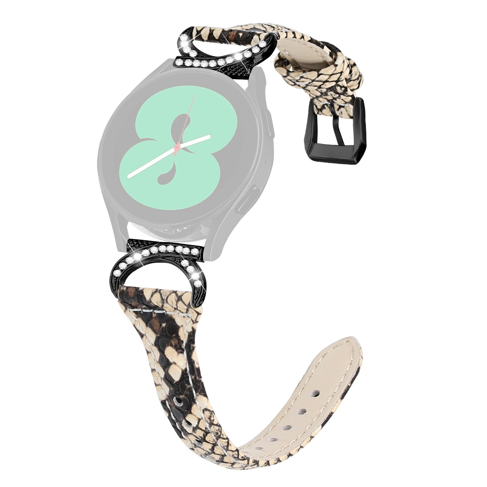For Samsung Galaxy Watch 3 41mm Watch6 40mm 44mm Watch6 Classic 43mm 47mm Watch 5 40mm 44mm Watch4 40mm 44mm Watch Strap 20mm Leather Wristband with Black Buckle