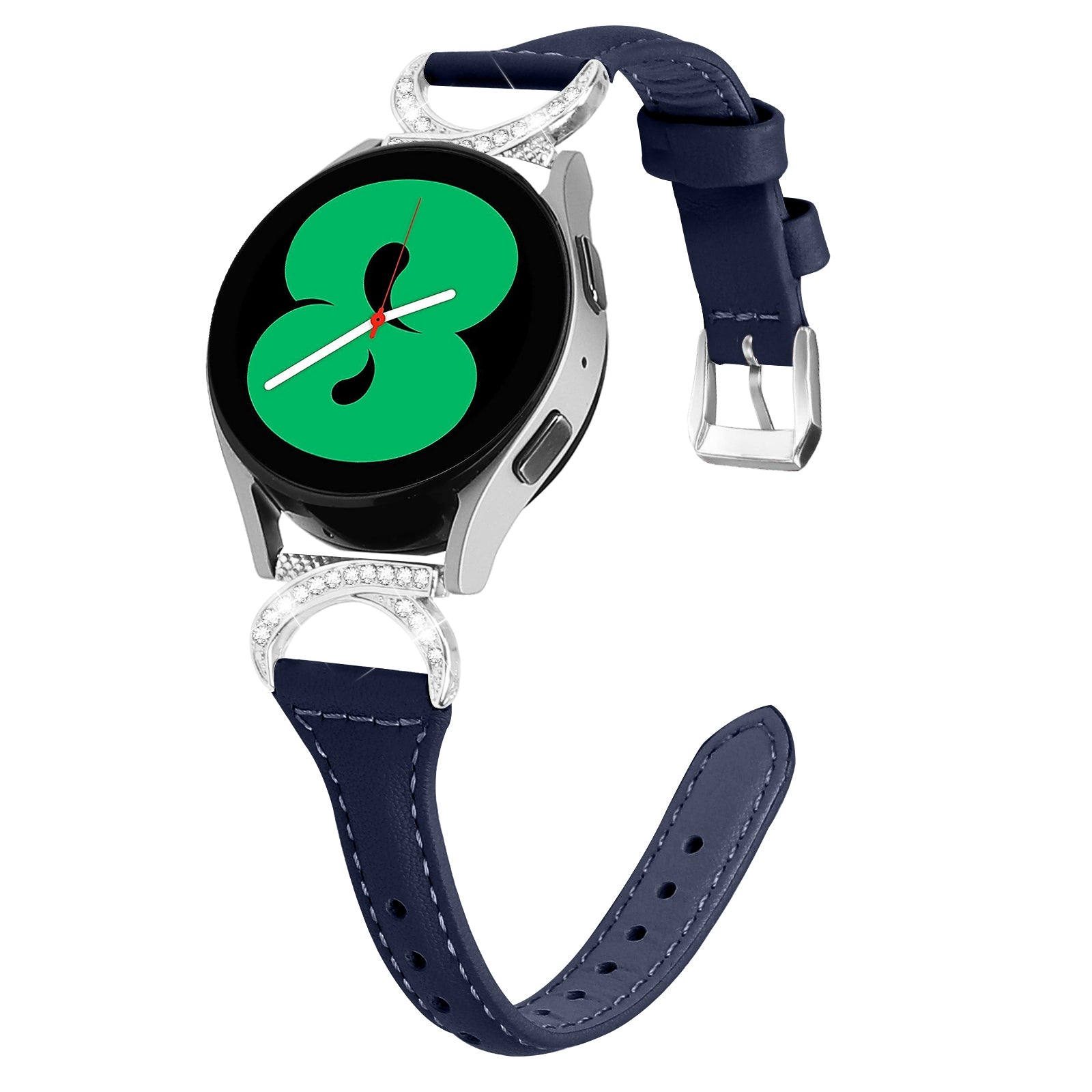 For Samsung Galaxy Watch 3 41mm Watch6 40mm 44mm Watch6 Classic 43mm 47mm Watch 5 40mm 44mm Watch4 40mm 44mm Leather Watch Band 20mm Wrist Strap with Silver Buckle