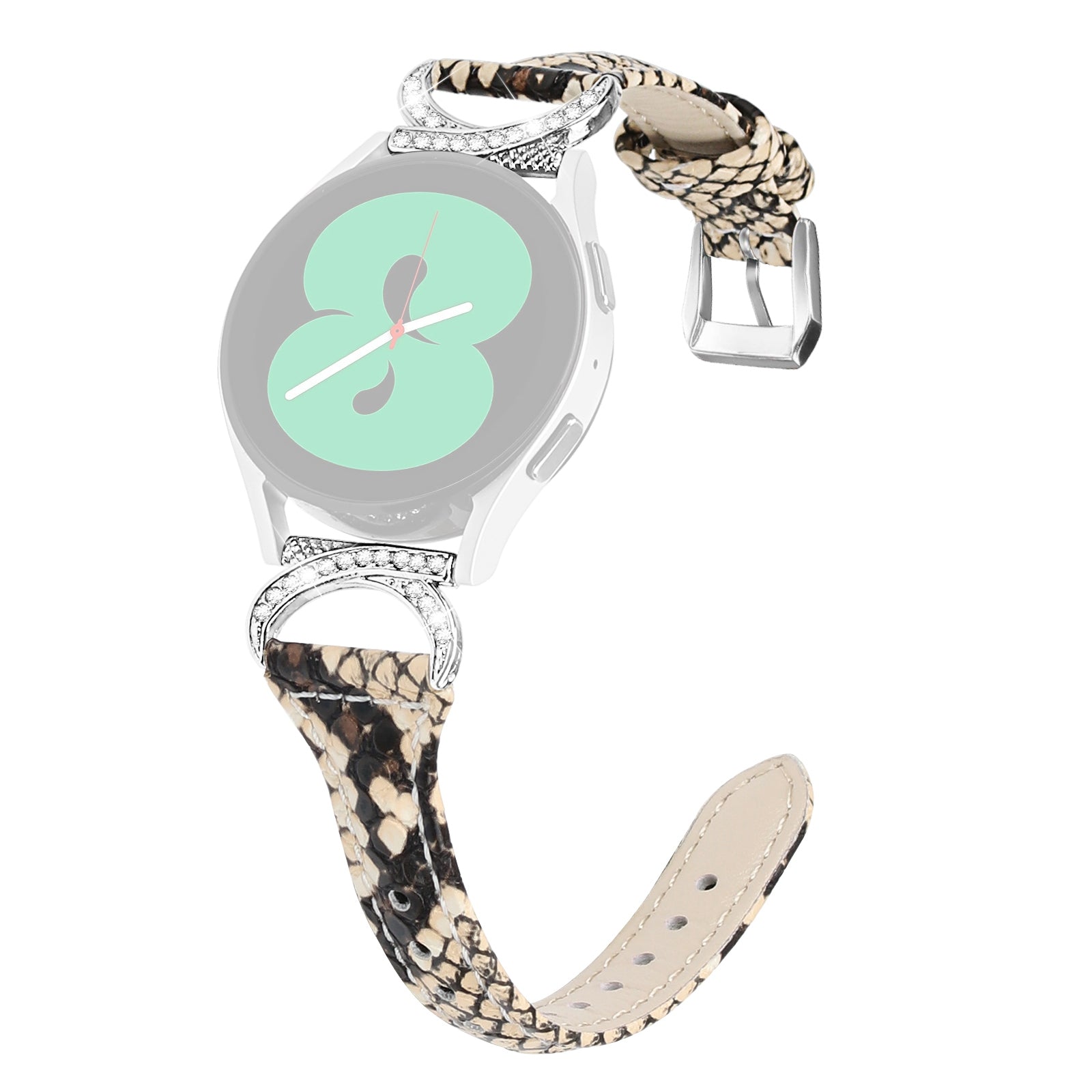 For Samsung Galaxy Watch 3 41mm Watch6 40mm 44mm Watch6 Classic 43mm 47mm Watch 5 40mm 44mm Watch4 40mm 44mm Leather Watch Band 20mm Wrist Strap with Silver Buckle
