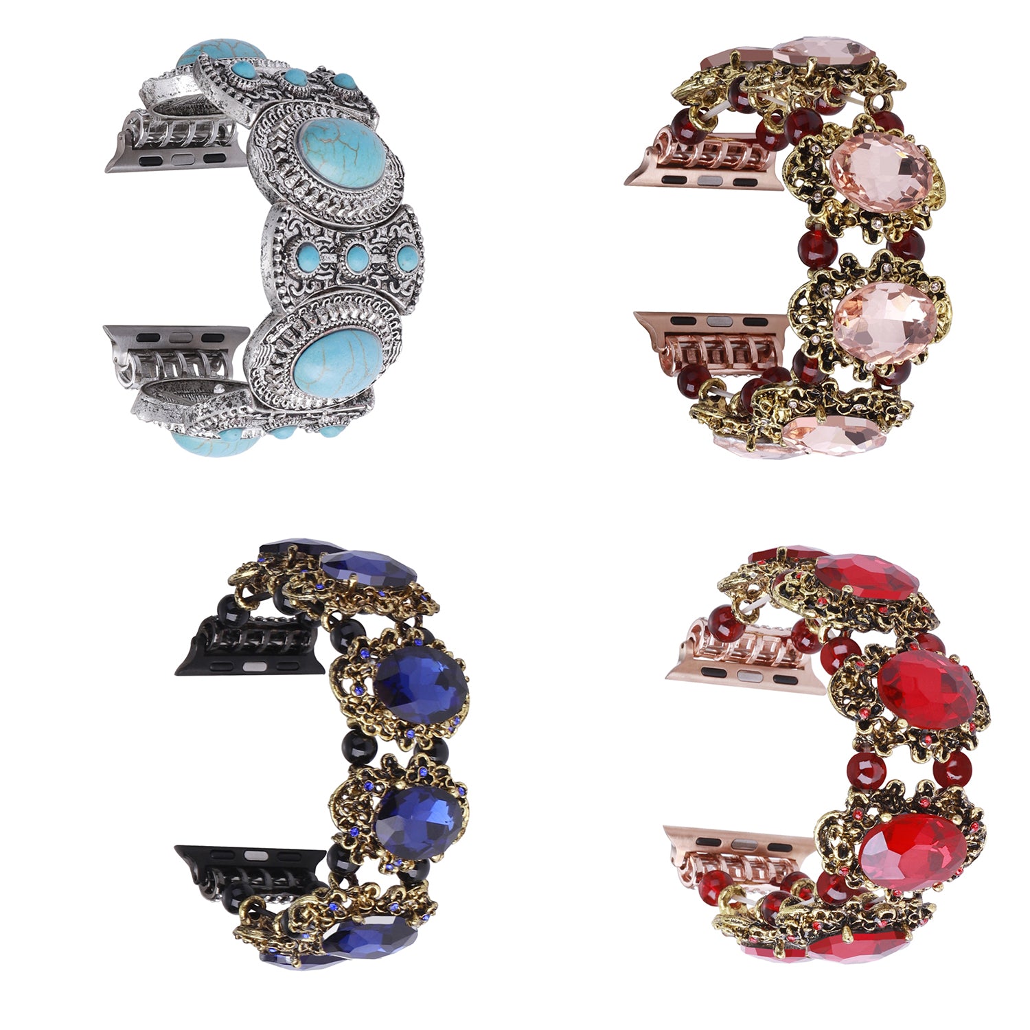 For Apple Watch Series 9 8 7 41mm 6 5 4 SE (2022) SE (2023) SE 40mm 3 2 1 38mm Beads Rhinestone Watch Strap Replacement Watchband