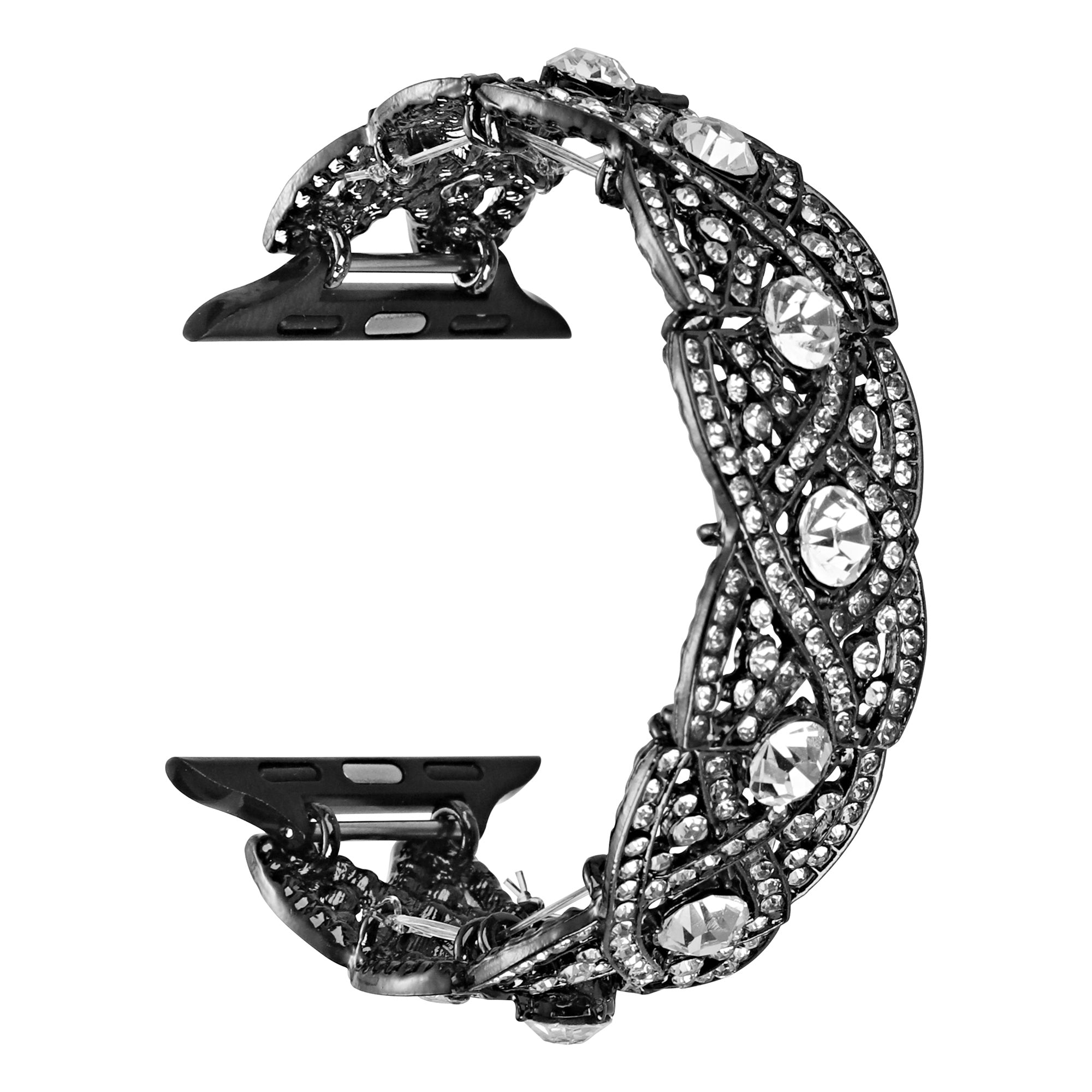 For Apple Watch 9 8 7 41mm 6 5 4 SE (2022) SE (2023) SE 40mm 3 2 1 38mm Rhinestone Decor Crossover Design Metal Watch Strap