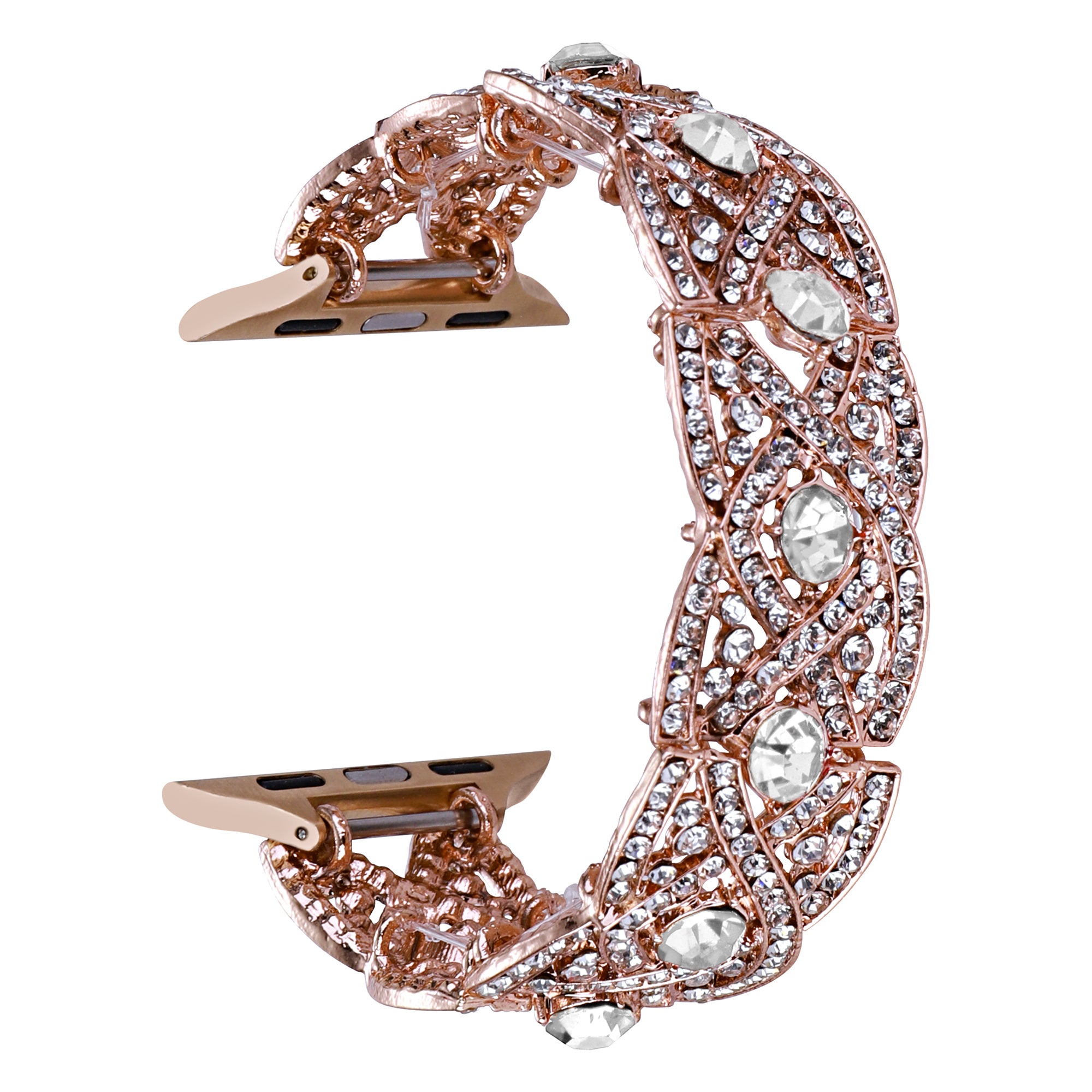 For Apple Watch 9 8 7 41mm 6 5 4 SE (2022) SE (2023) SE 40mm 3 2 1 38mm Rhinestone Decor Crossover Design Metal Watch Strap