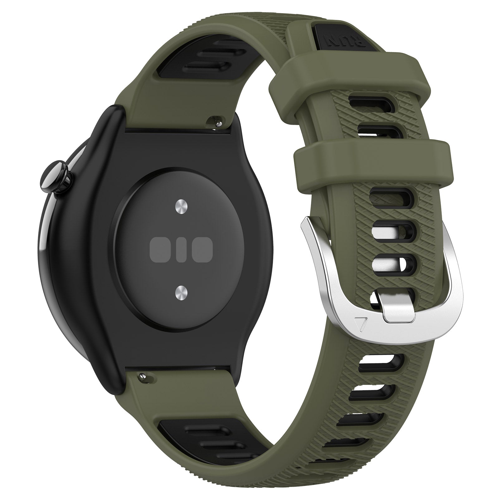 22mm Watch Band for Garmin Forerunner 265 Honor Watch GS 3i Silicone Cross Stripe Dual-color Strap Replacement
