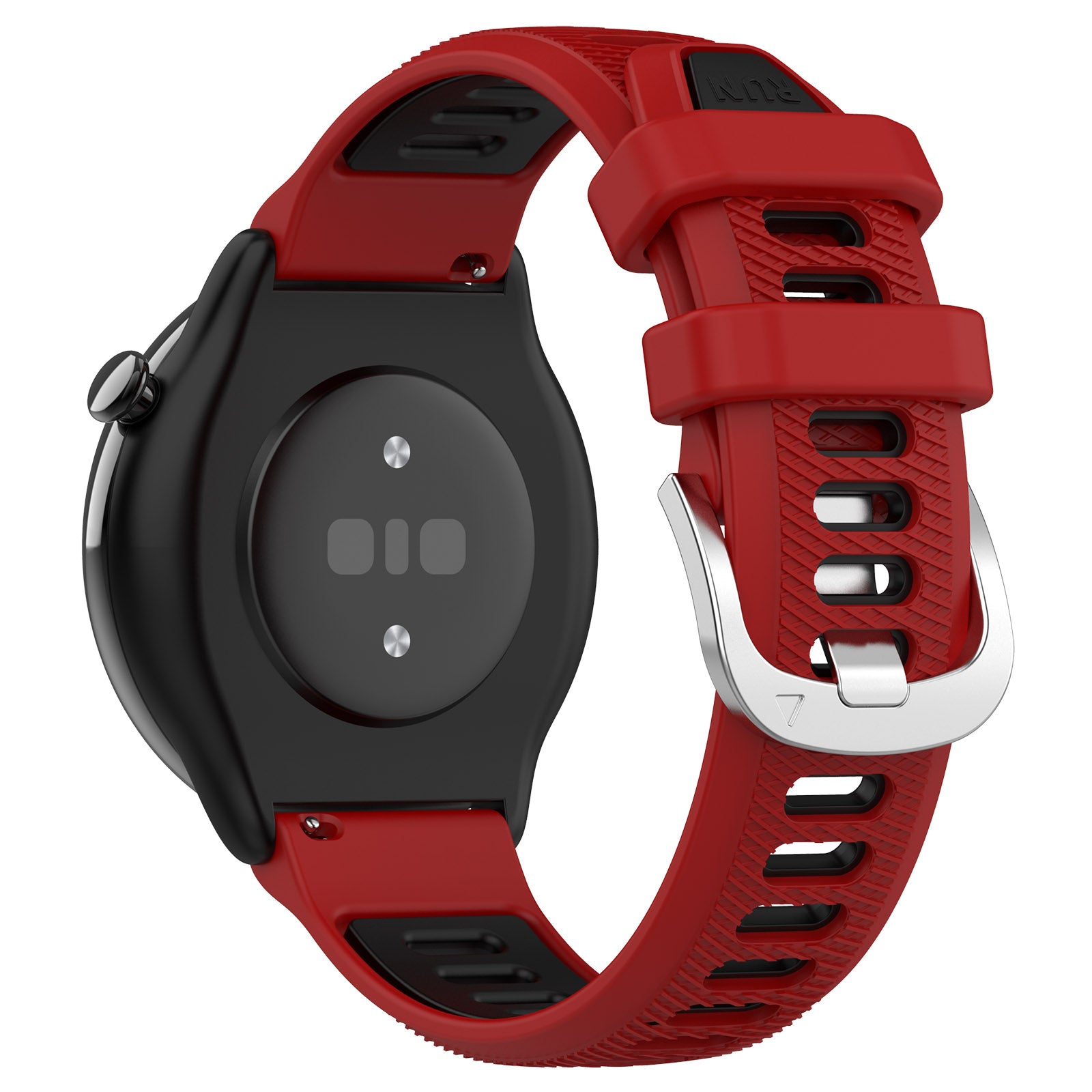 22mm Watch Band for Garmin Forerunner 265 Honor Watch GS 3i Silicone Cross Stripe Dual-color Strap Replacement