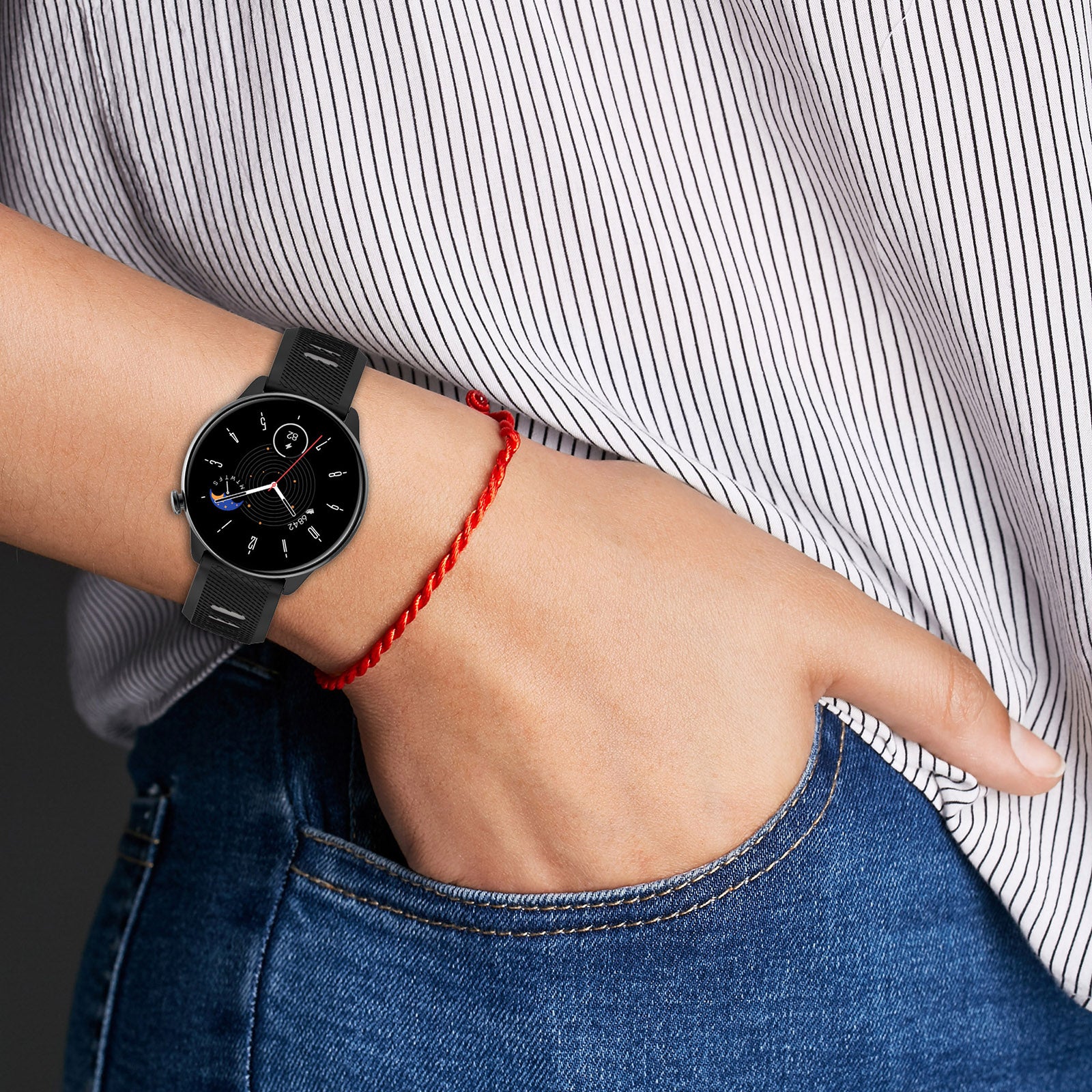22mm Watch Band for Garmin Forerunner 265 Honor Watch GS 3i Silicone Cross Stripe Dual-color Strap Replacement