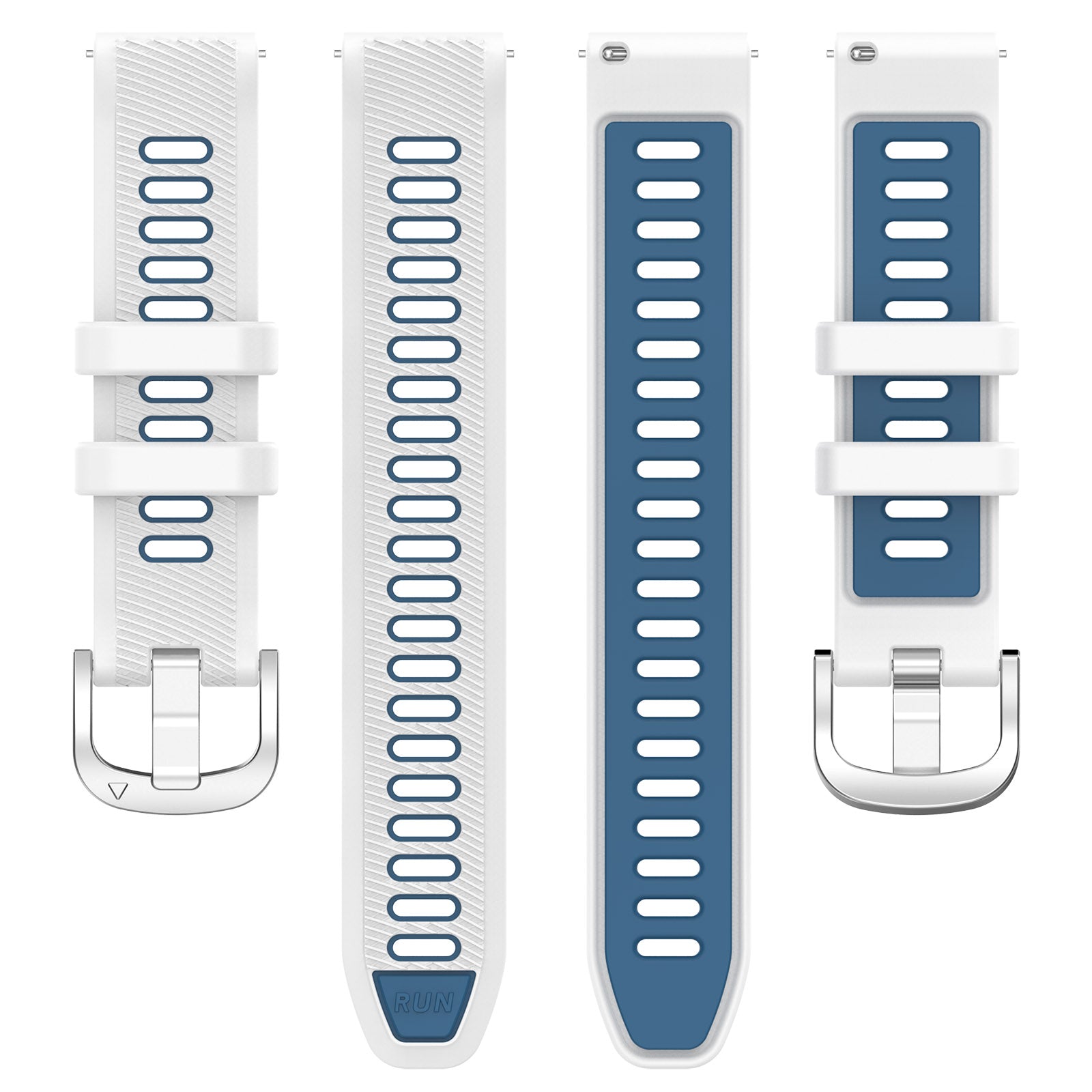 Silicone Watch Bands for Garmin Forerunner 265S 255S Venu 2S 18mm Cross Stripe Dual-color Waterproof Strap