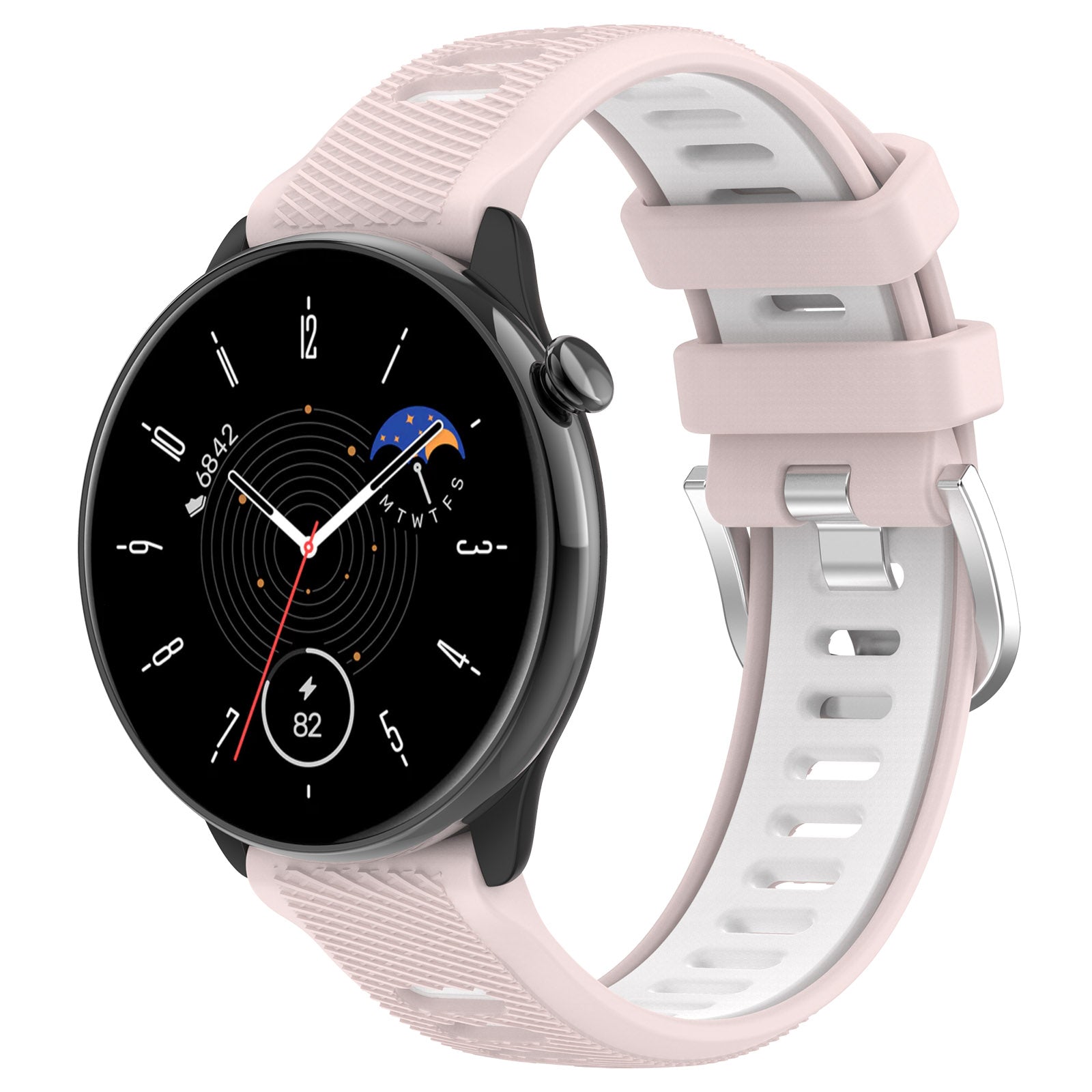 Silicone Watch Bands for Garmin Forerunner 265S 255S Venu 2S 18mm Cross Stripe Dual-color Waterproof Strap
