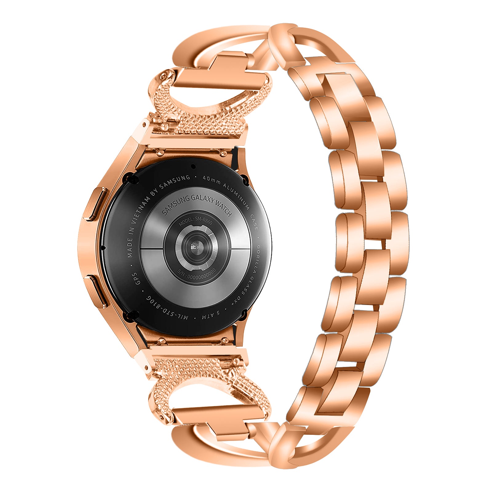 Watch Band for Samsung Galaxy Watch6 40mm 44mm Watch6 Classic 43mm 47mm Watch 5 40mm 44mm Watch4 40mm 44mm Rhinestones Decor Alloy Wrist Strap with Connector