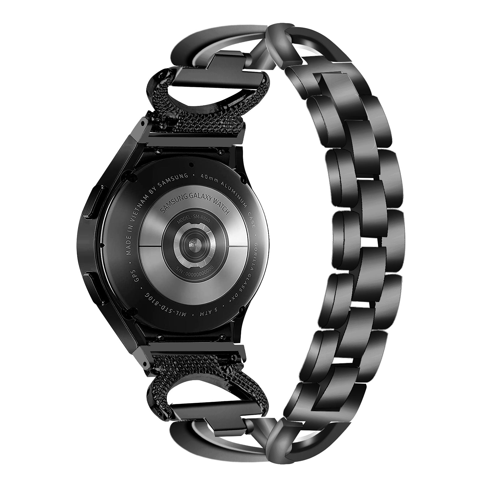 Watch Band for Samsung Galaxy Watch6 40mm 44mm Watch6 Classic 43mm 47mm Watch 5 40mm 44mm Watch4 40mm 44mm Rhinestones Decor Alloy Wrist Strap with Connector