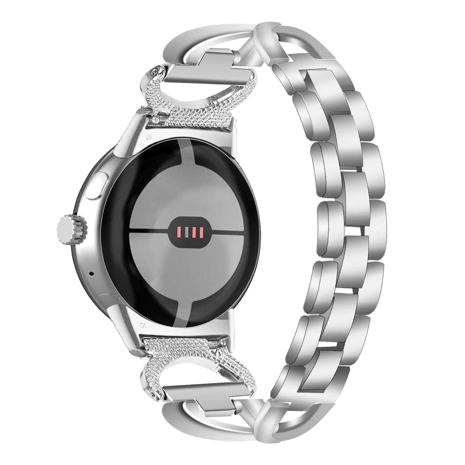 For Google Pixel Watch 2 Pixel Watch Alloy Band Rhinestones Decor Replacement Bracelet Watch Strap