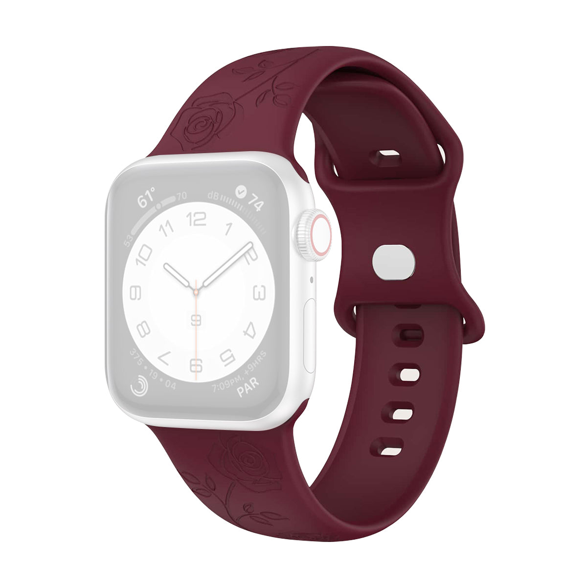 For Apple Watch Ultra 49mm Engraved Watch Bands Soft Silicone Strap Wristband