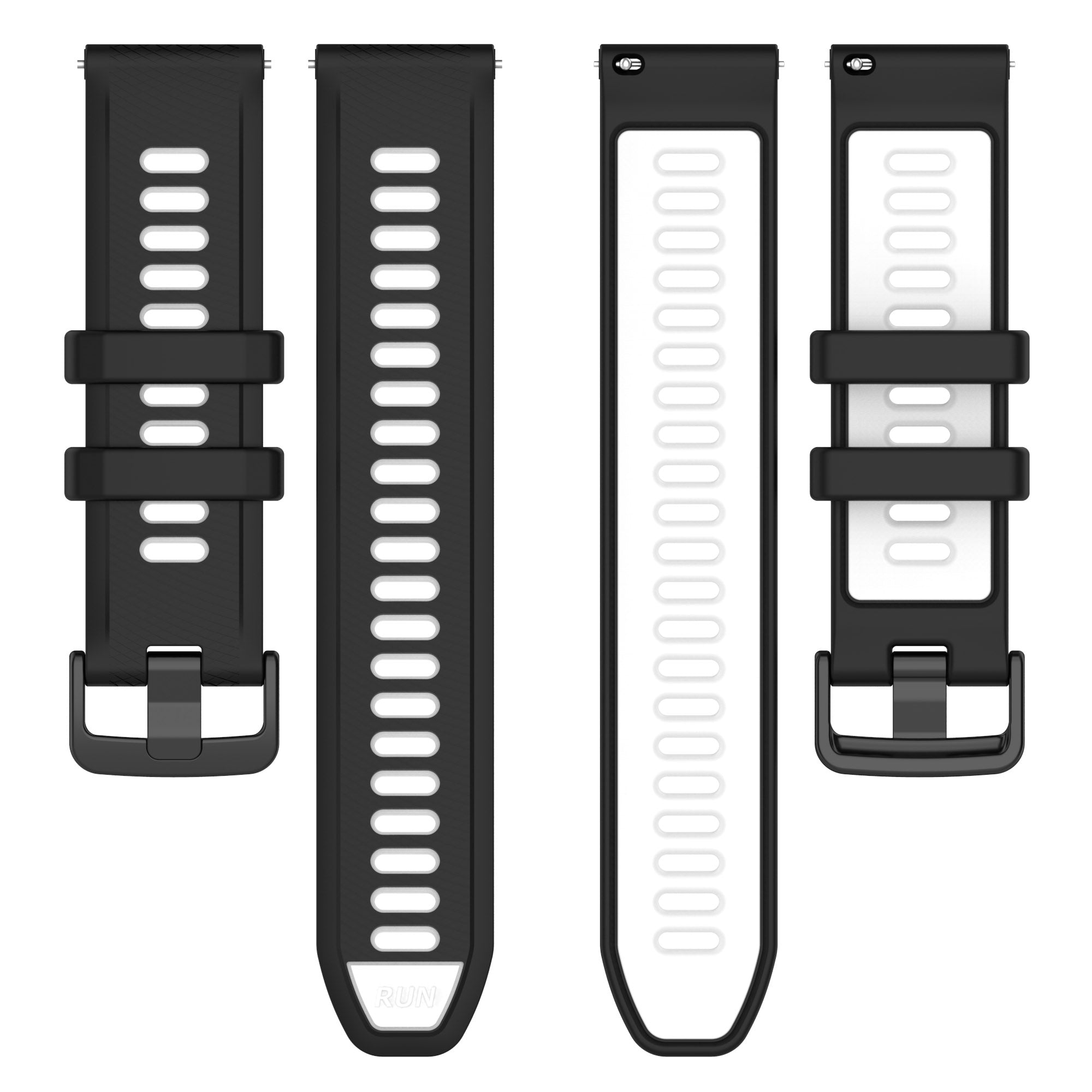 Watch Strap 20mm for Samsung Galaxy Watch 5 Garmin Vivomove Trend Dual-color Silicone Waterproof Watch Band