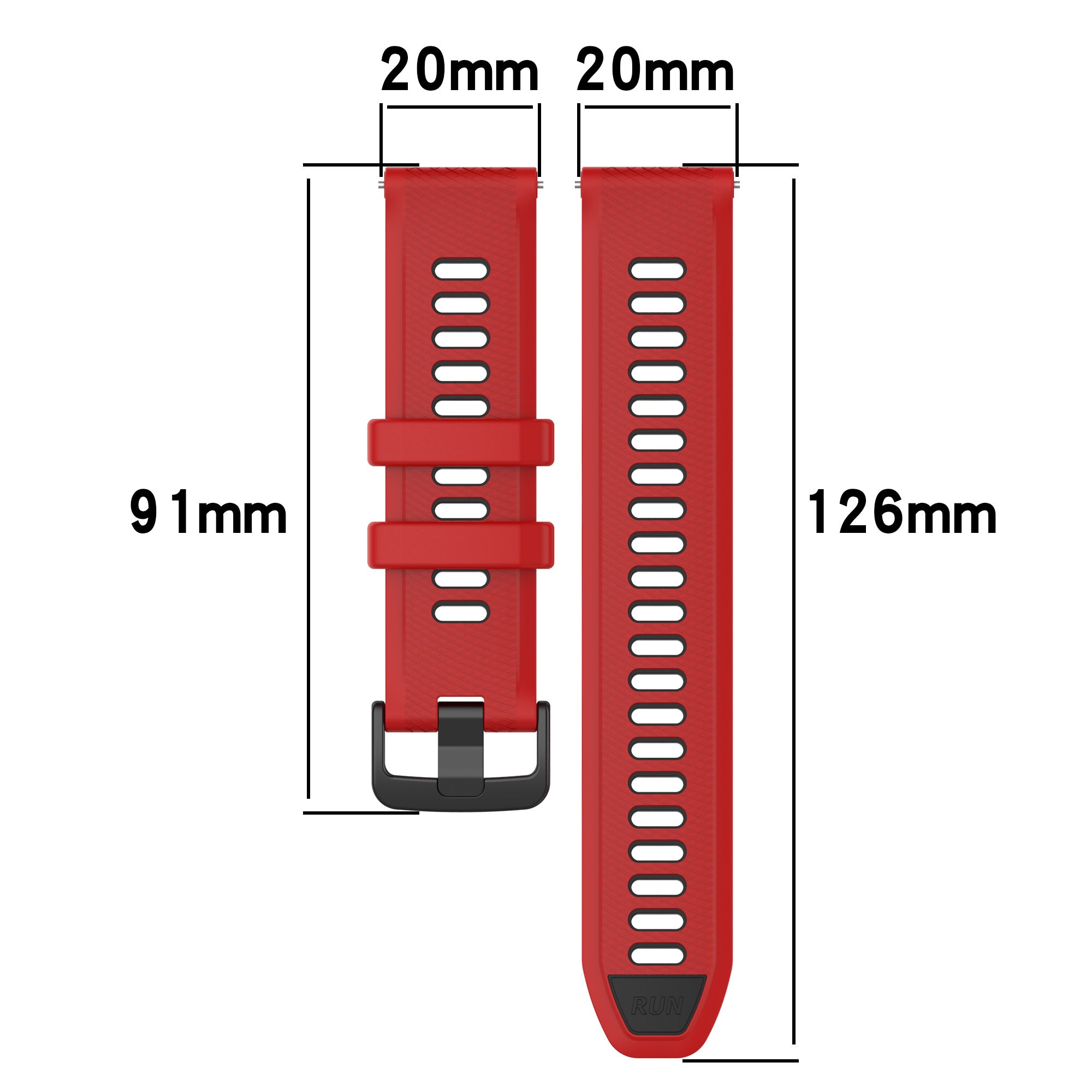 Watch Strap 20mm for Samsung Galaxy Watch 5 Garmin Vivomove Trend Dual-color Silicone Waterproof Watch Band