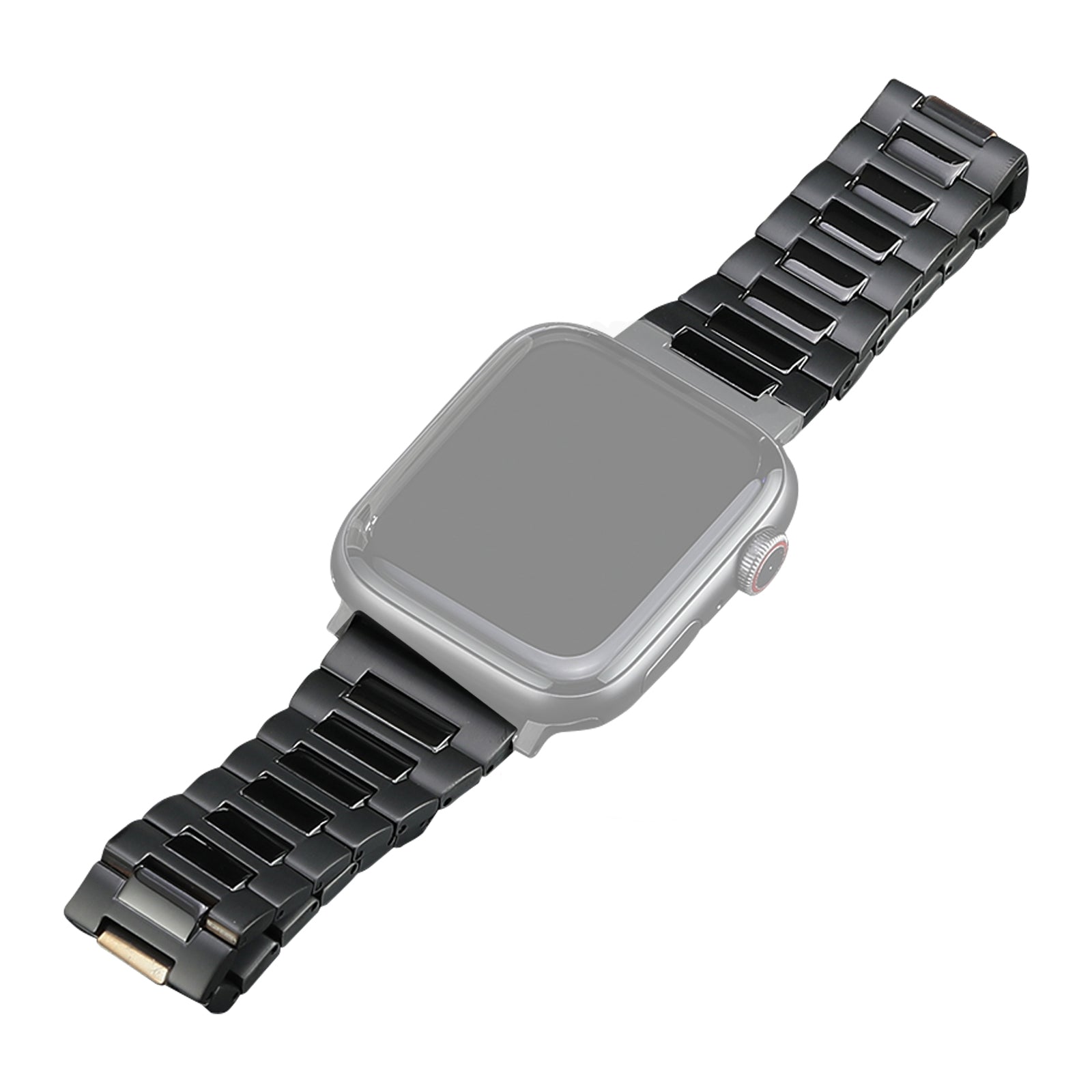 Titanium Steel Watch Band for Apple Watch Series 1 2 3 38mm 9 8 7 41mm 6 5 4 SE (2022) SE (2023) SE 40mm 3-Bead Metal Strap with Butterfly Clasp