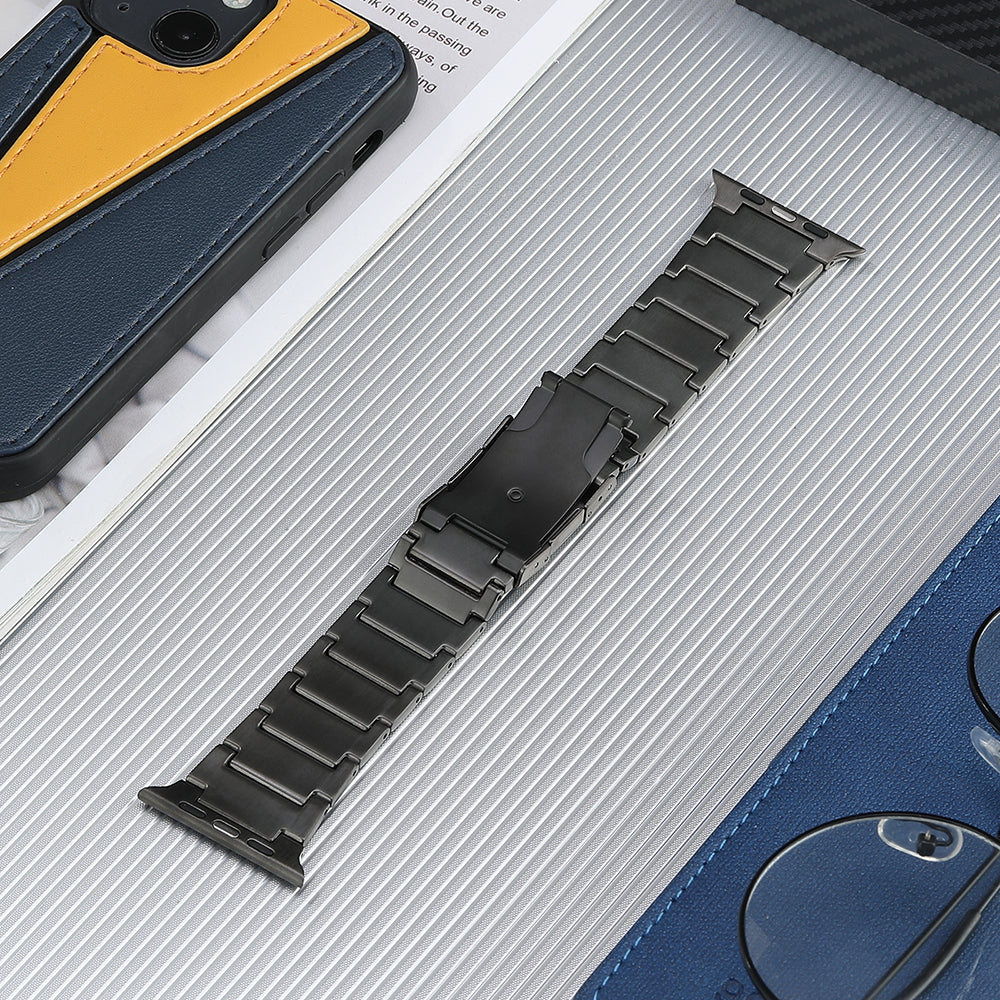 Watch Band for Apple Watch Ultra 2 49mm Series 9 45mm SE (2023) 44mm Ultra 49mm 8 7 45mm 6 5 4 SE (2022) SE 44mm 3 2 1 42mm 5-Bead Titanium Steel Bracelet Strap