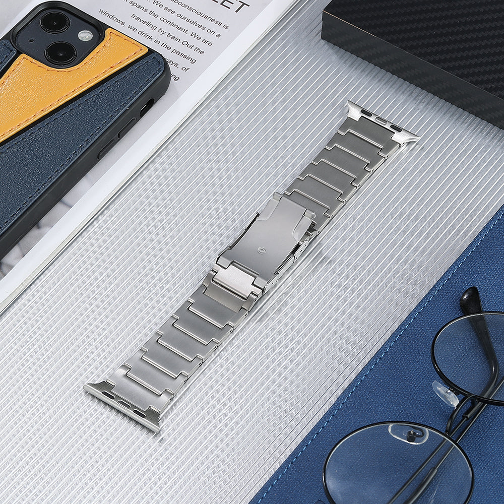 For Apple Watch Series 9 8 7 41mm 6 5 4 SE (2022) SE (2023) SE 40mm 3 2 1 38mm Watch Band Titanium Steel Watch Strap