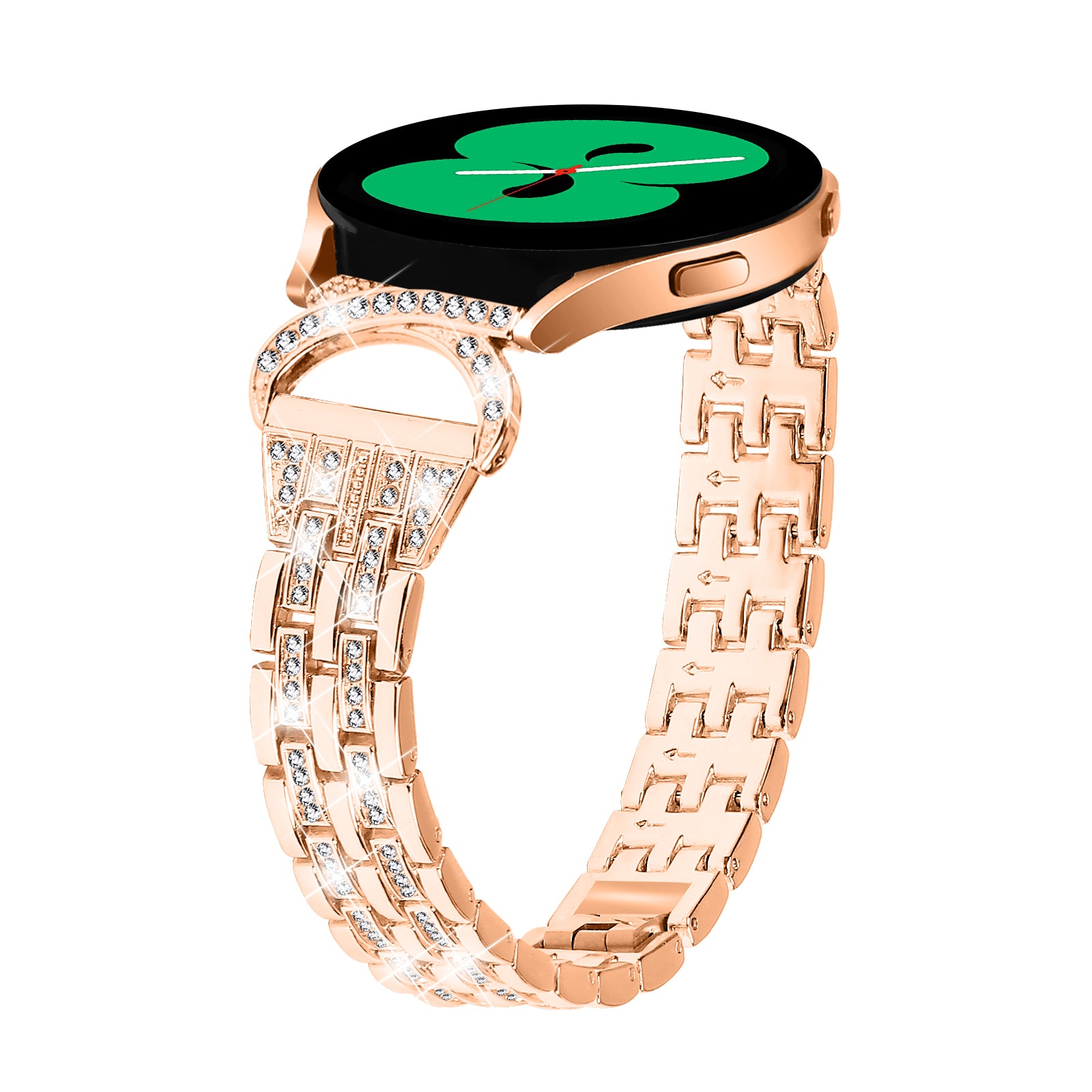 Stainless Steel Watch Band for Samsung Galaxy Watch6 40mm 44mm Watch6 Classic 43mm 47mm Watch 5 40mm 44mm Watch4 40mm 44mm Watch3 41mm 20mm 5-Bead Rhinestone Decor Bracelet