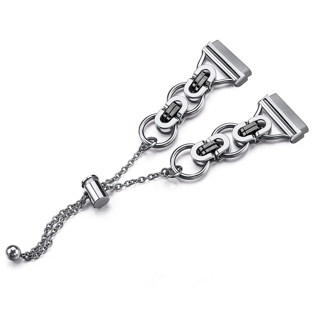 For Fitbit Versa 4 Sense 2 Beaded-Bracelet Band Stainless Steel Watch Strap Replacement