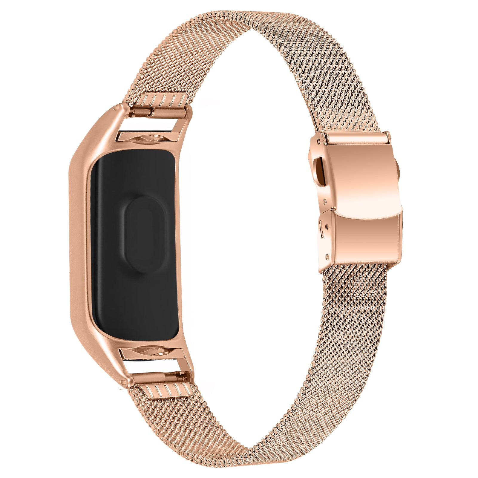 For Xiaomi Smart Band 8 Stainless Steel Milanese Mesh Strap Adjustable Watch Band with Closure Buckle