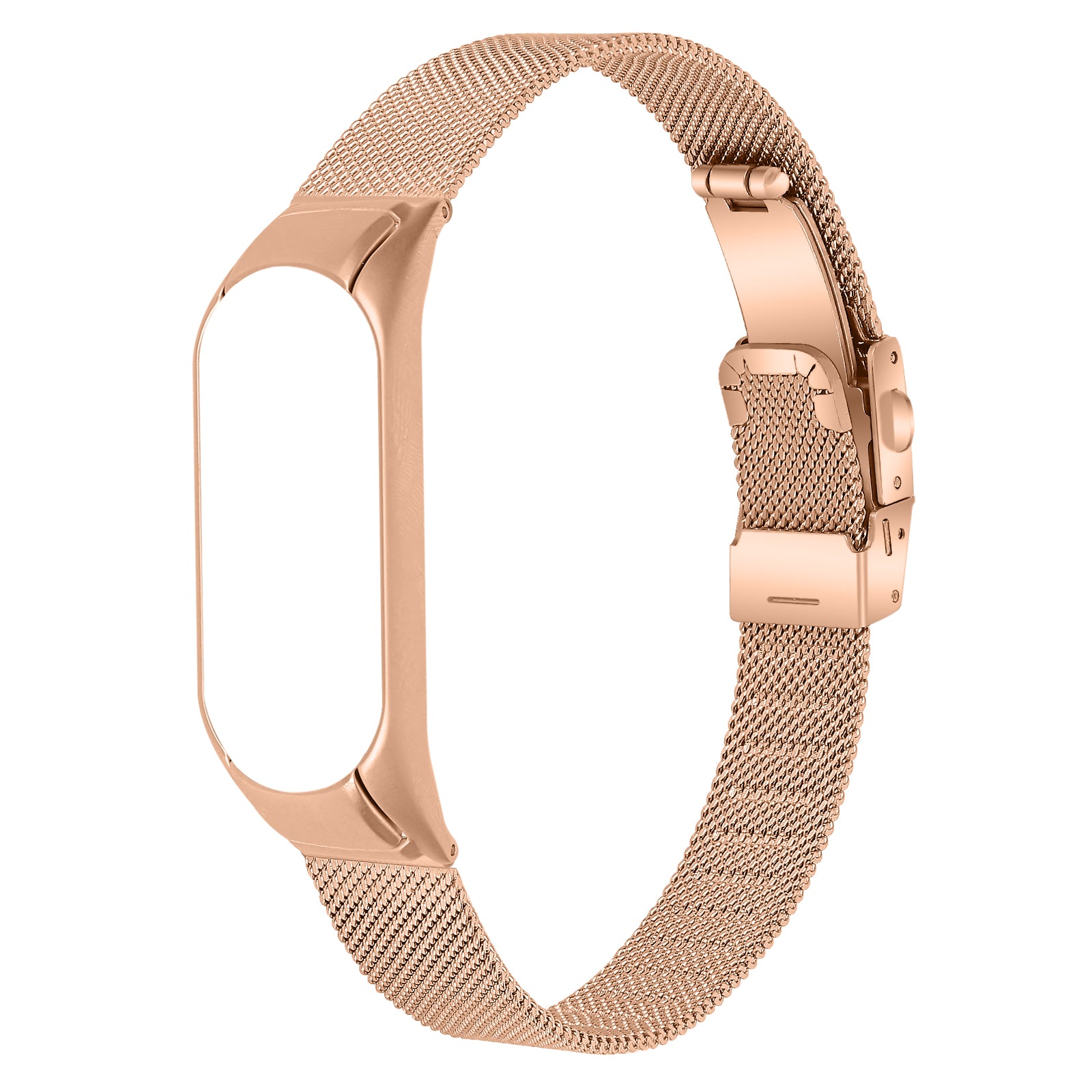 For Xiaomi Smart Band 8 Stainless Steel Milanese Mesh Strap Adjustable Watch Band with Closure Buckle