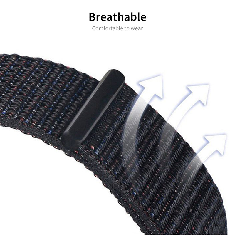 ENKAY HAT-PRINCE For Xiaomi Smart Band 8 Nylon Watch Band Set with PMMA Screen Film Sticker Wrist Strap