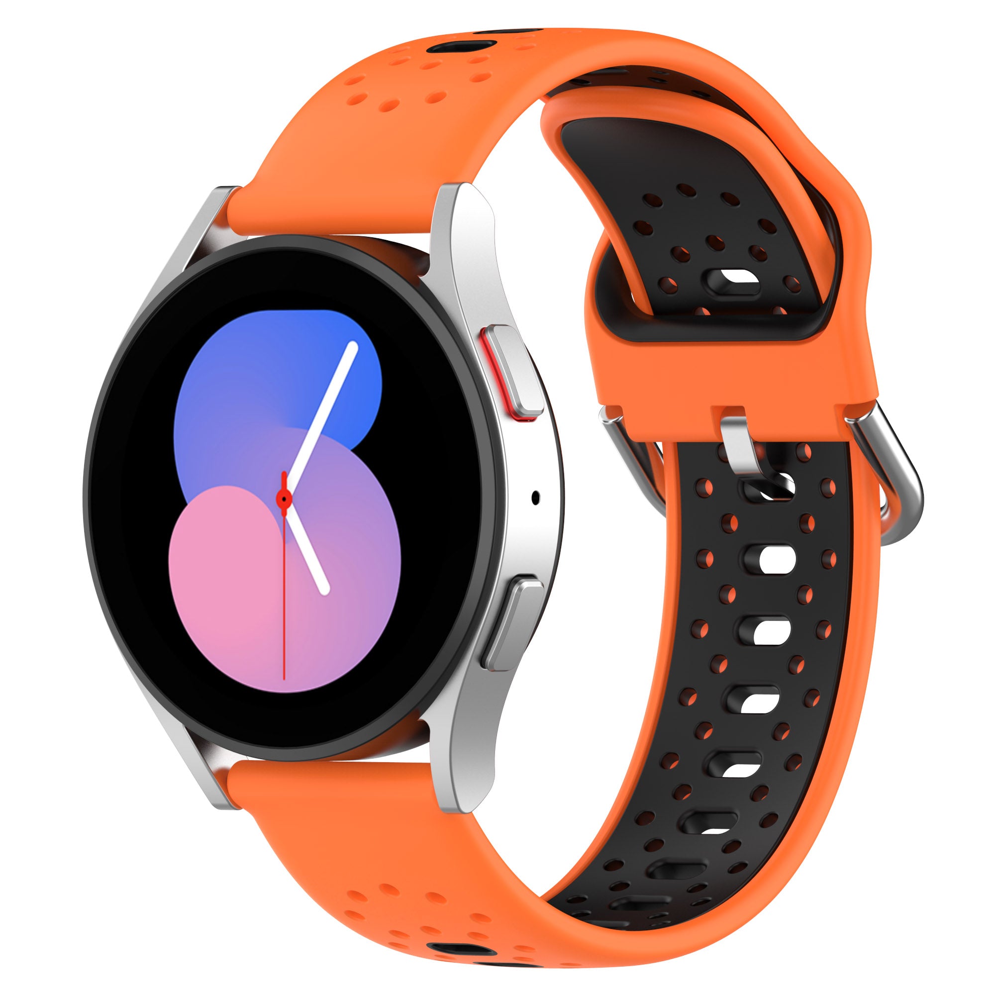 Silicone Watch Band for Samsung Galaxy Watch6 40mm 44mm Watch6 Classic 43mm 47mm Watch 5 40mm 44mm Watch4 40mm 44mm 20mm Dual-color Straps