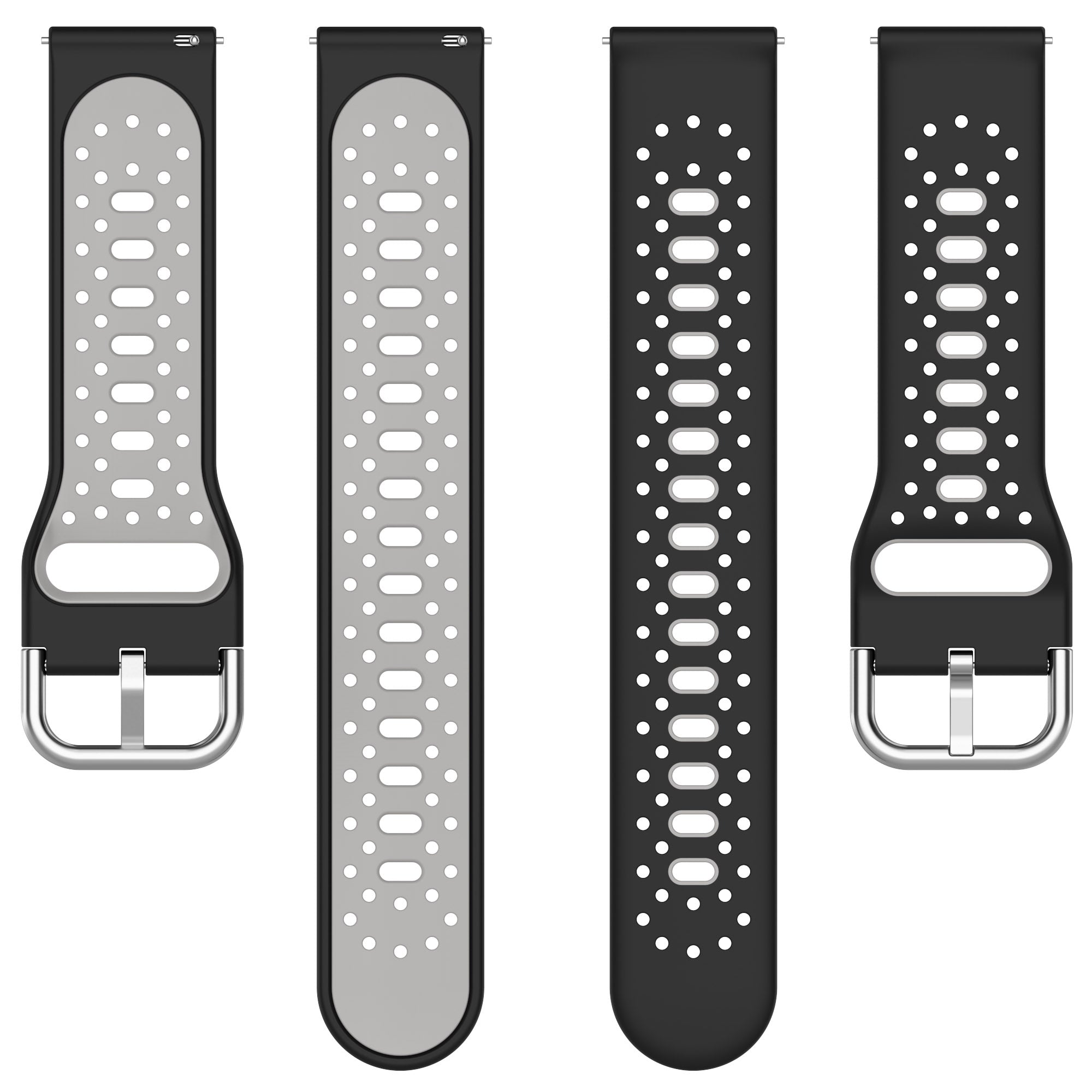 Silicone Watch Band for Samsung Galaxy Watch6 40mm 44mm Watch6 Classic 43mm 47mm Watch 5 40mm 44mm Watch4 40mm 44mm 20mm Dual-color Straps