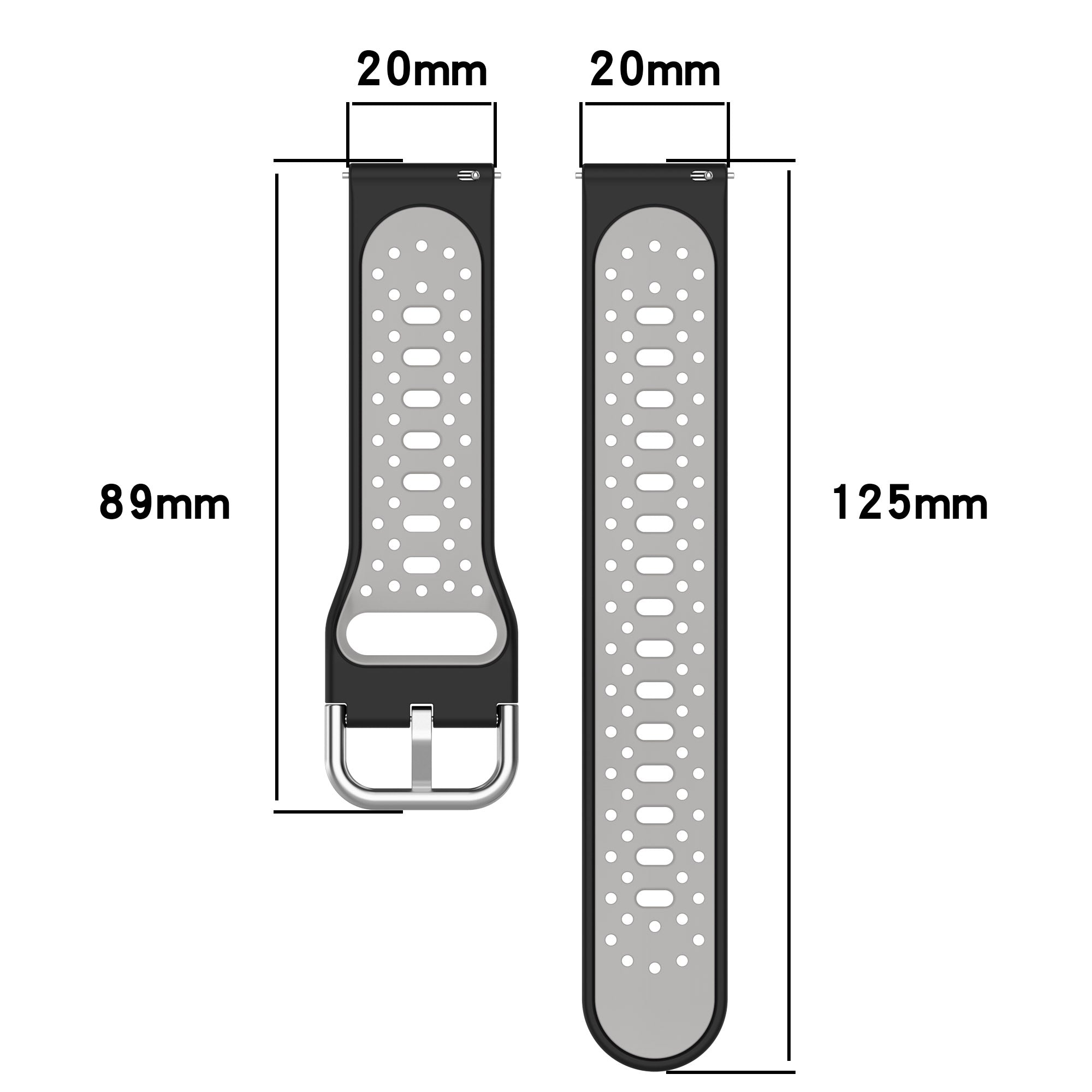 Silicone Watch Band for Samsung Galaxy Watch6 40mm 44mm Watch6 Classic 43mm 47mm Watch 5 40mm 44mm Watch4 40mm 44mm 20mm Dual-color Straps